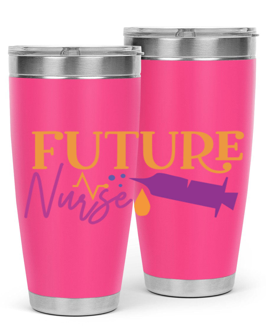 Future Nurse Style 183# tumbler in stainless steel with a vibrant design, available in 20oz and 30oz sizes.