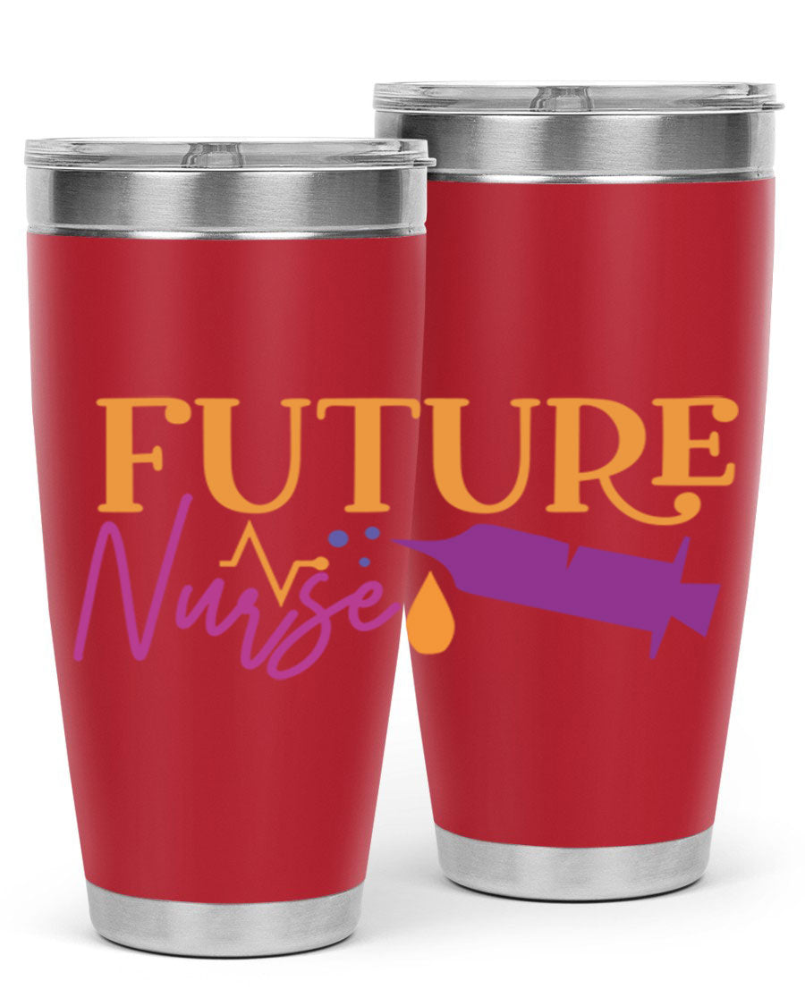Future Nurse Style 183# tumbler in stainless steel with a vibrant design, available in 20oz and 30oz sizes.