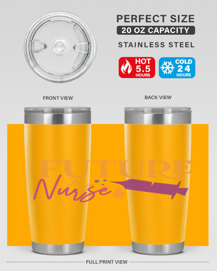 Future Nurse Style 183# tumbler in stainless steel with a vibrant design, available in 20oz and 30oz sizes.
