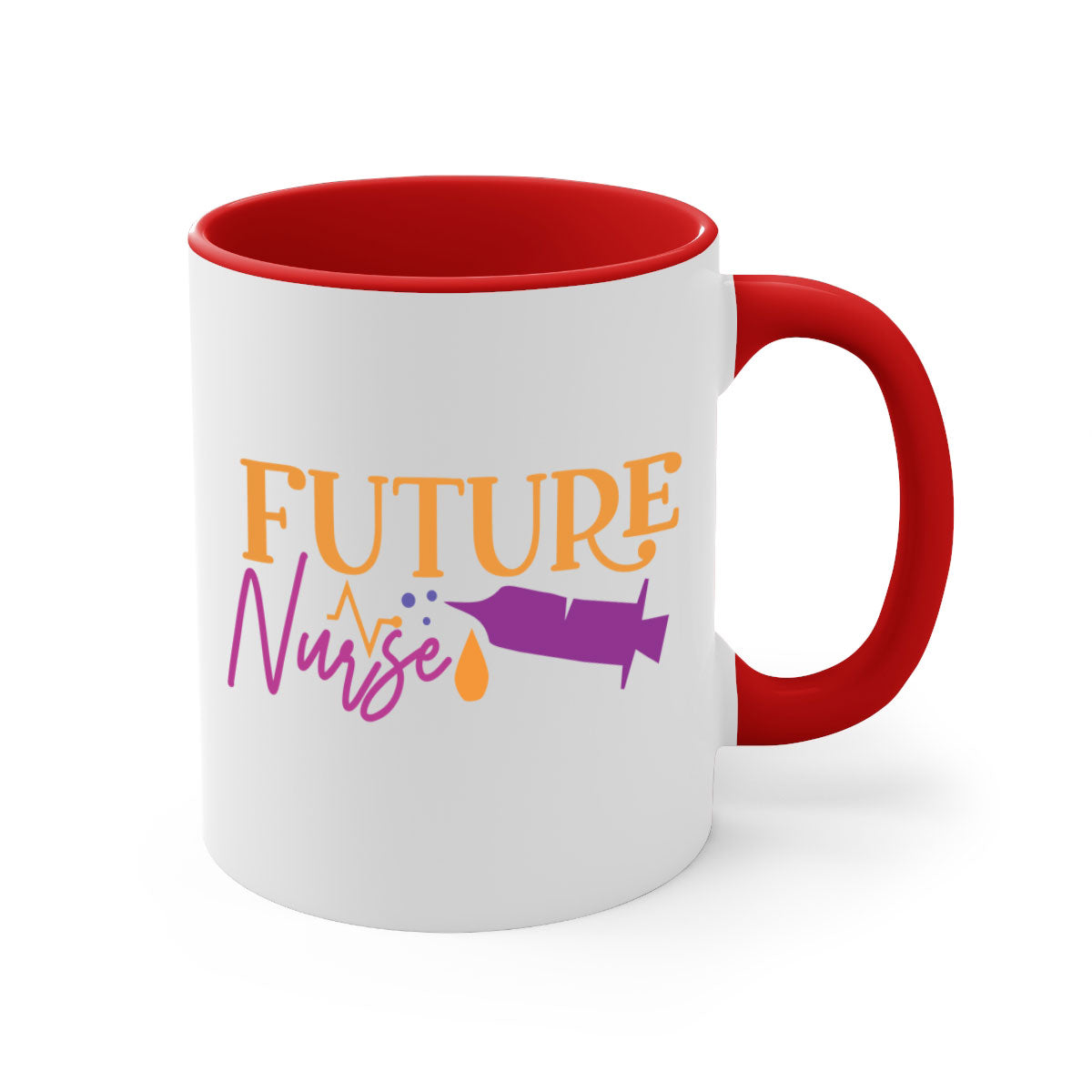 Future Nurse Style 183# Mug with colorful handle and glossy finish, available in multiple colors and sizes.