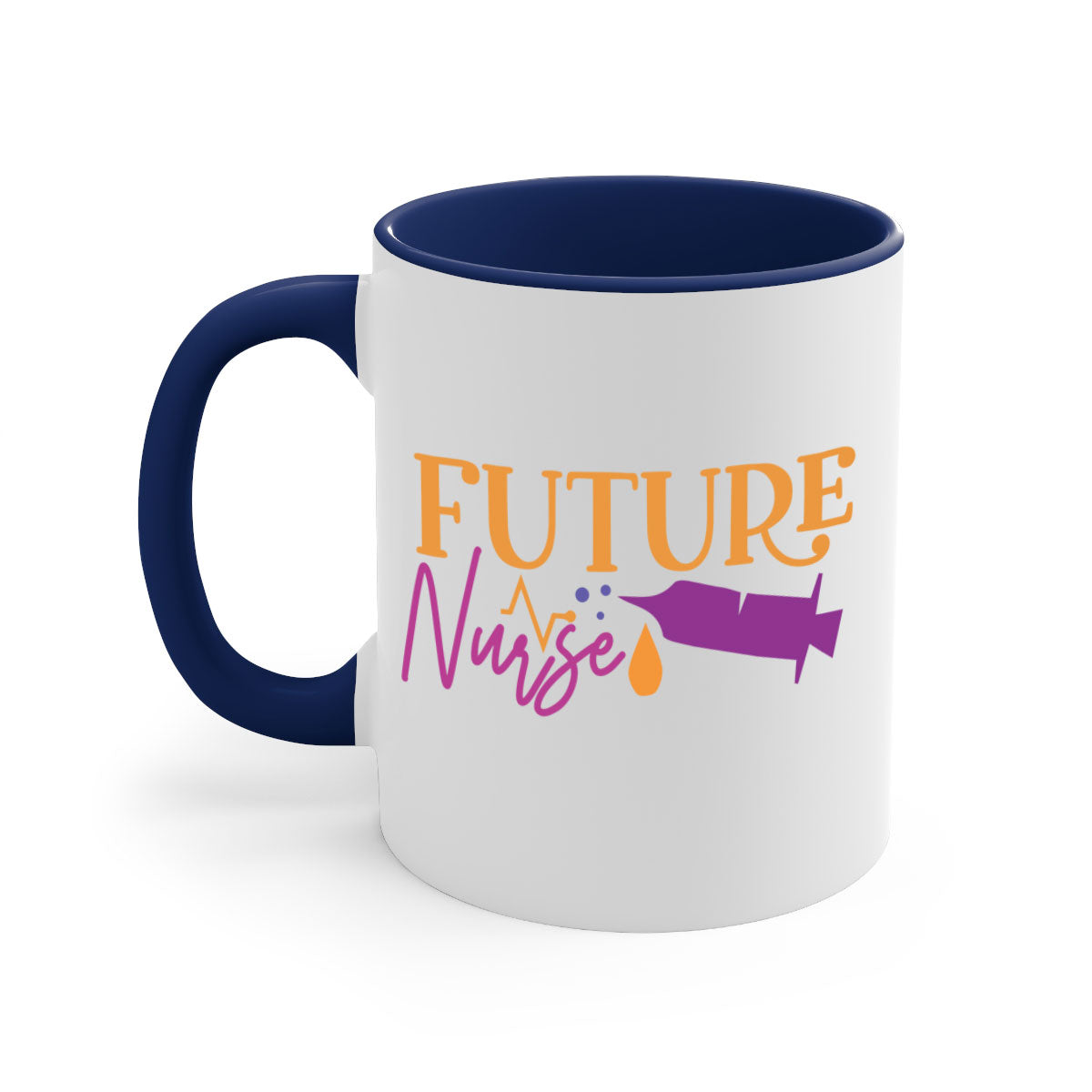 Future Nurse Style 183# Mug with colorful handle and glossy finish, available in multiple colors and sizes.