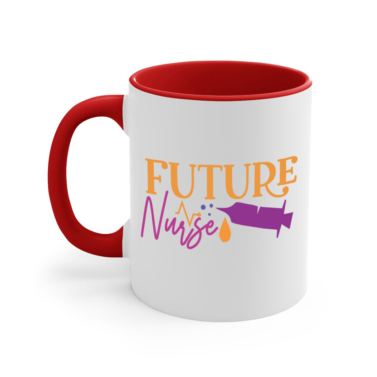 Future Nurse Style 183# Mug with colorful handle and glossy finish, available in multiple colors and sizes.