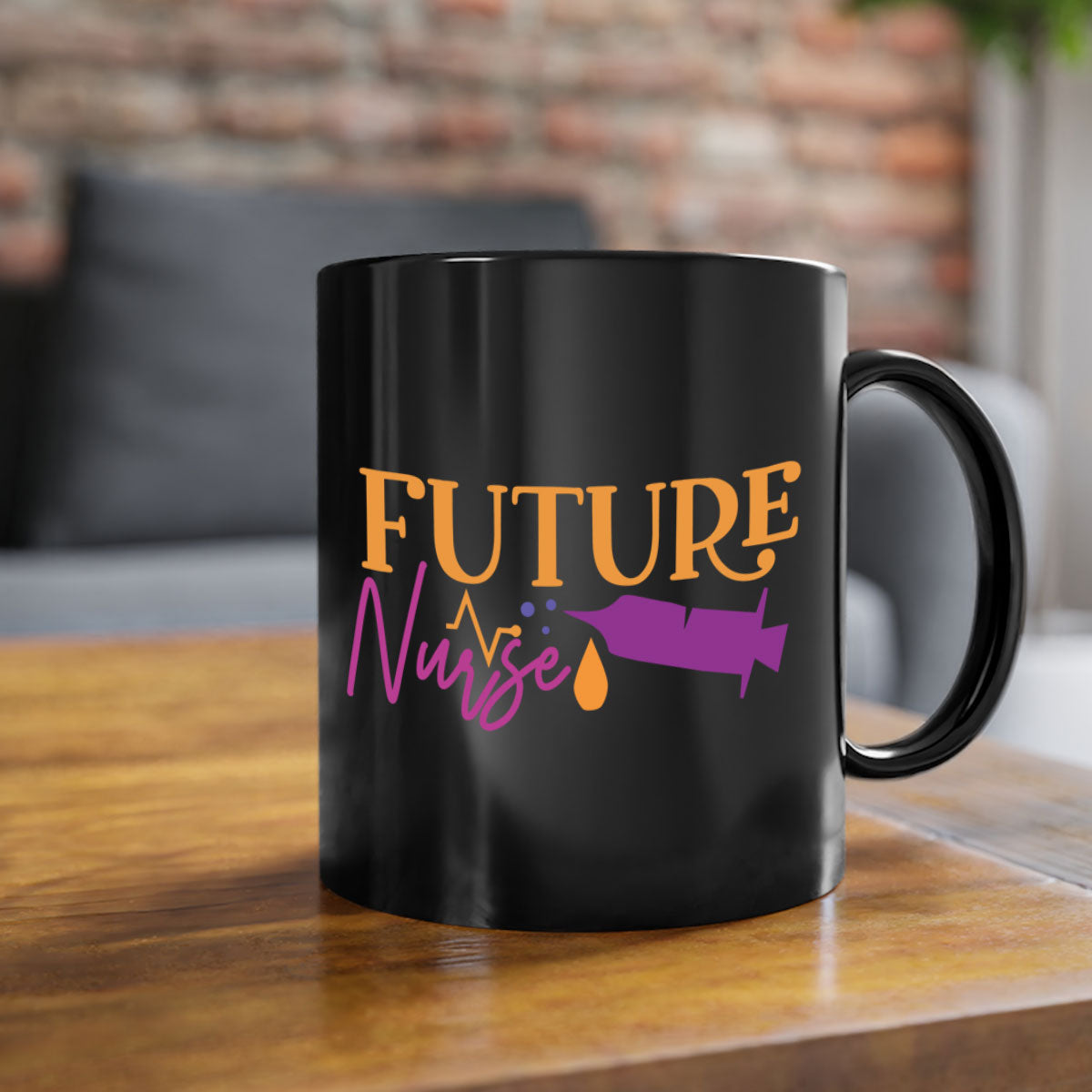 Future Nurse Style 183# Mug with colorful handle and glossy finish, available in multiple colors and sizes.