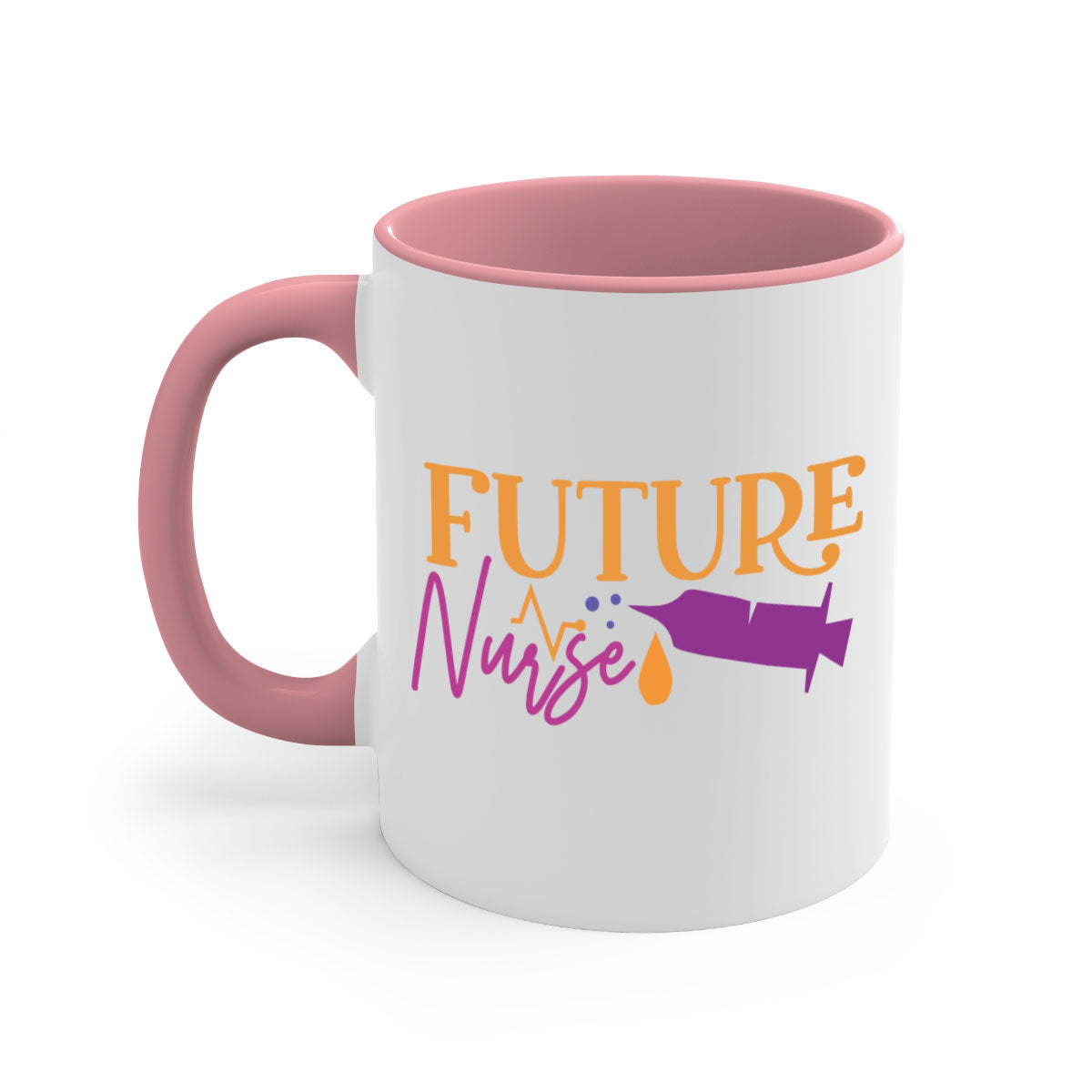 Future Nurse Style 183# Mug with colorful handle and glossy finish, available in multiple colors and sizes.