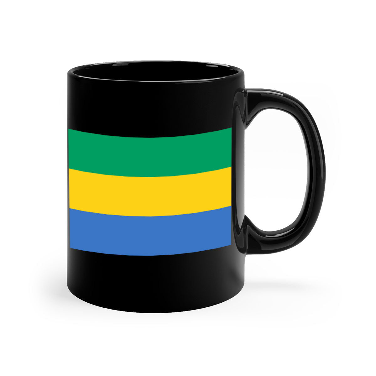 Gabon 136# Mug featuring a two-tone design with a colored handle and glossy finish, available in multiple colors.