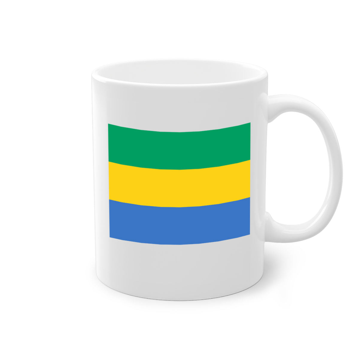 Gabon 136# Mug featuring a two-tone design with a colored handle and glossy finish, available in multiple colors.