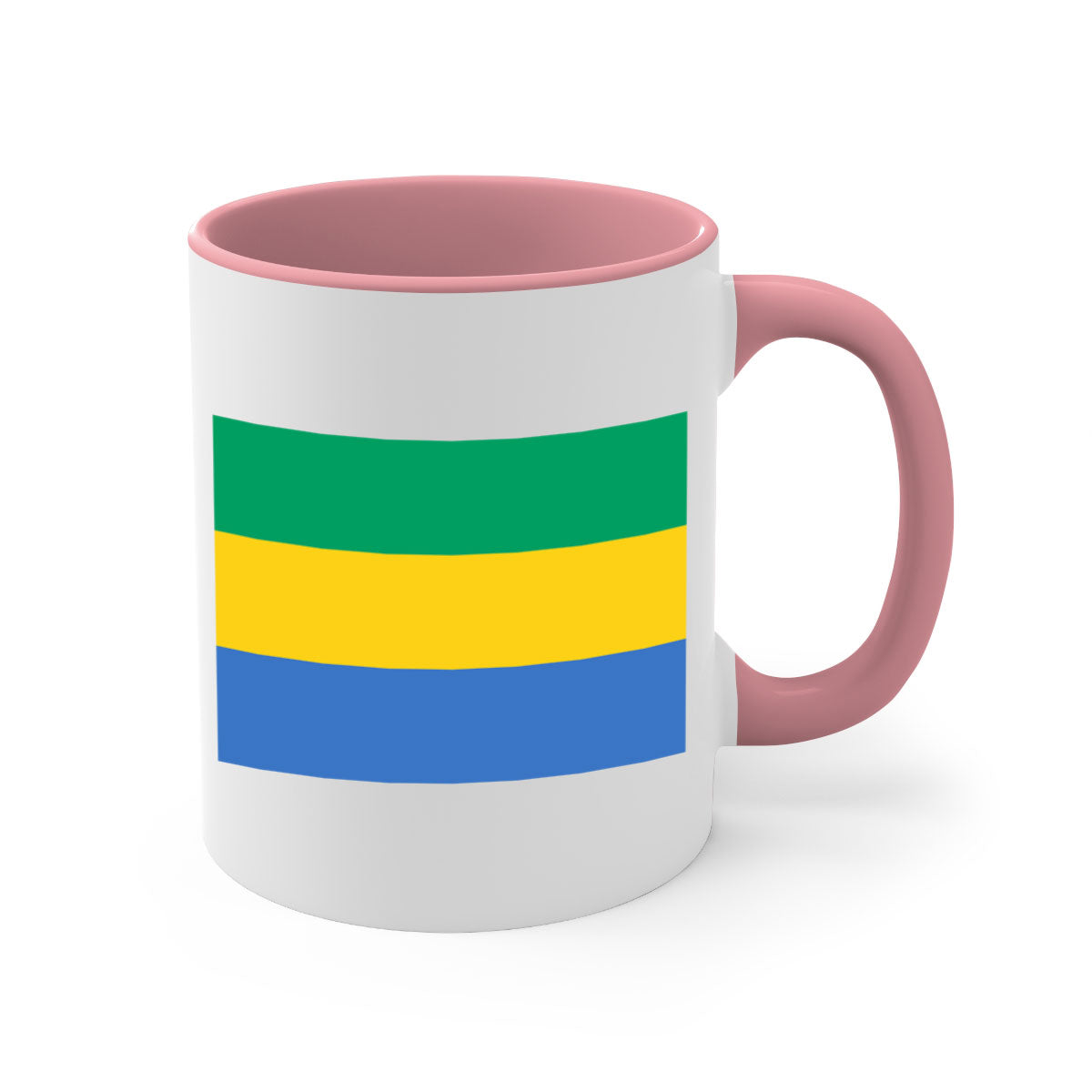 Gabon 136# Mug featuring a two-tone design with a colored handle and glossy finish, available in multiple colors.