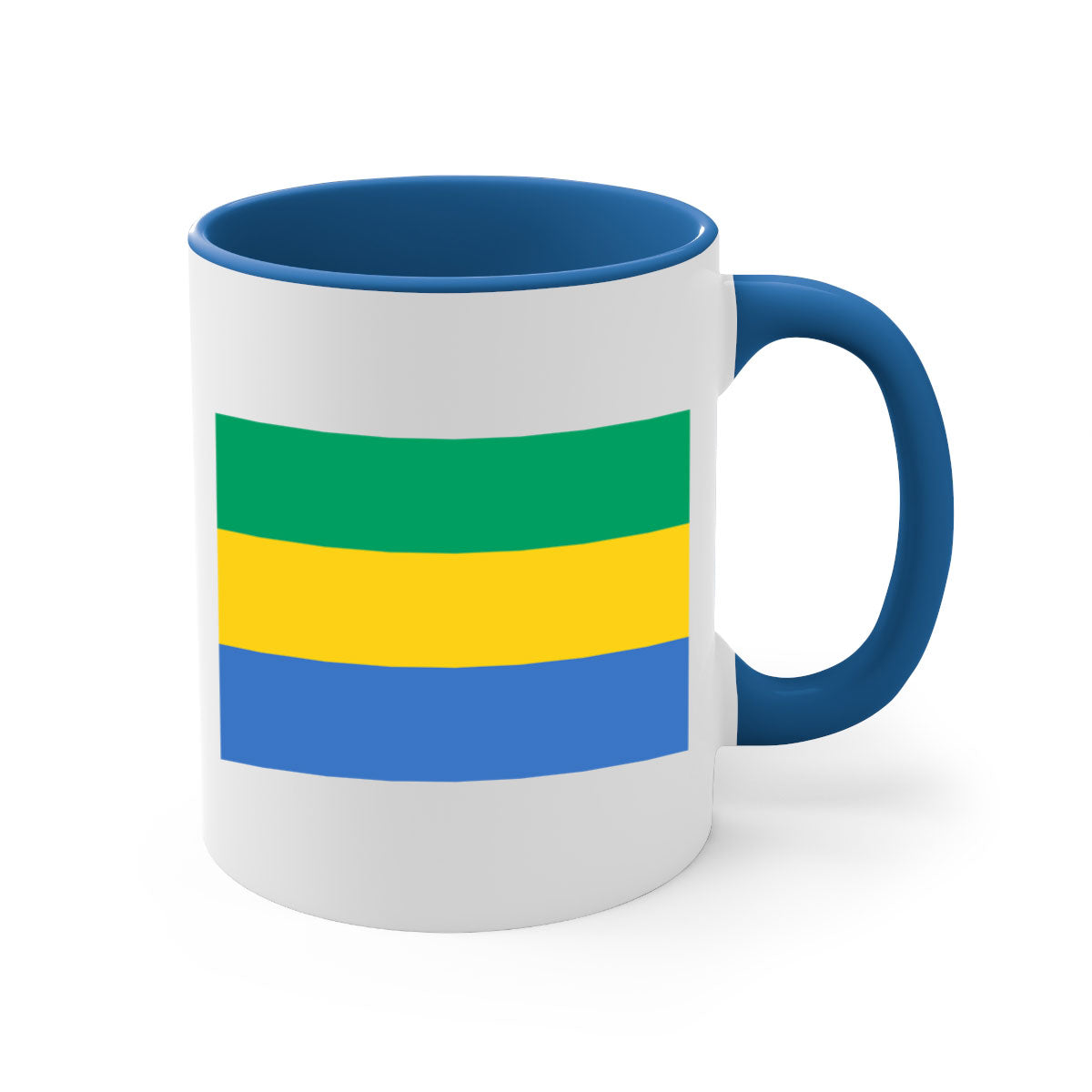 Gabon 136# Mug featuring a two-tone design with a colored handle and glossy finish, available in multiple colors.