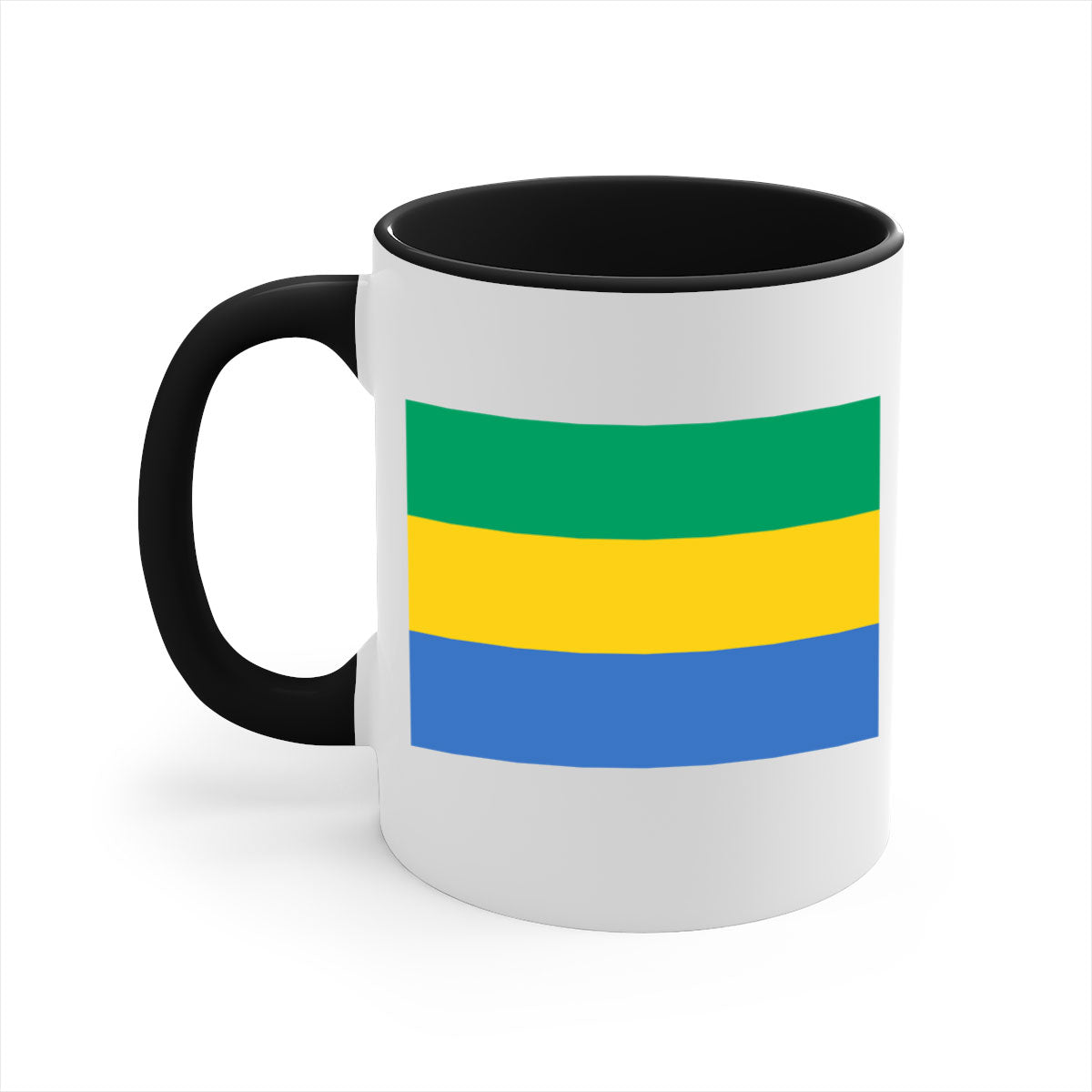 Gabon 136# Mug featuring a two-tone design with a colored handle and glossy finish, available in multiple colors.