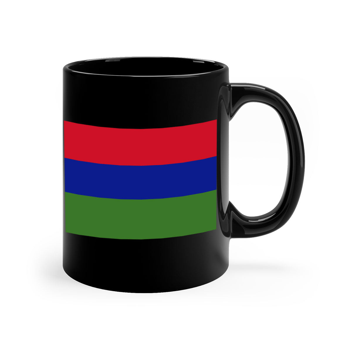 Gambia 135# Mug with two-tone design, featuring a colored handle and glossy finish, perfect for coffee and tea lovers.
