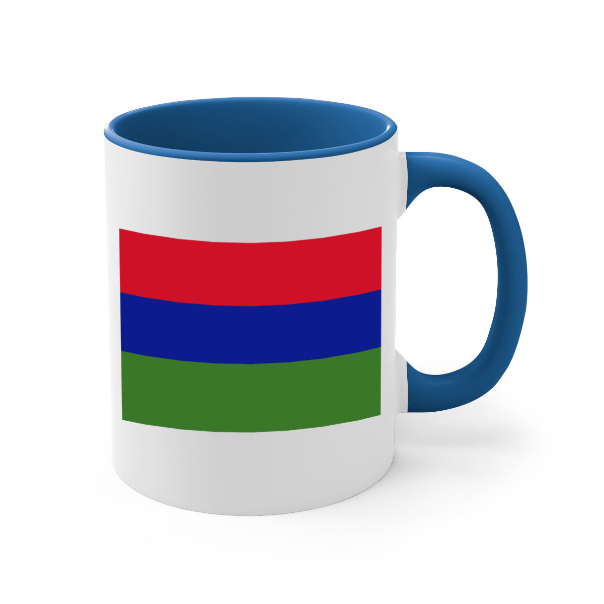 Gambia 135# Mug with two-tone design, featuring a colored handle and glossy finish, perfect for coffee and tea lovers.
