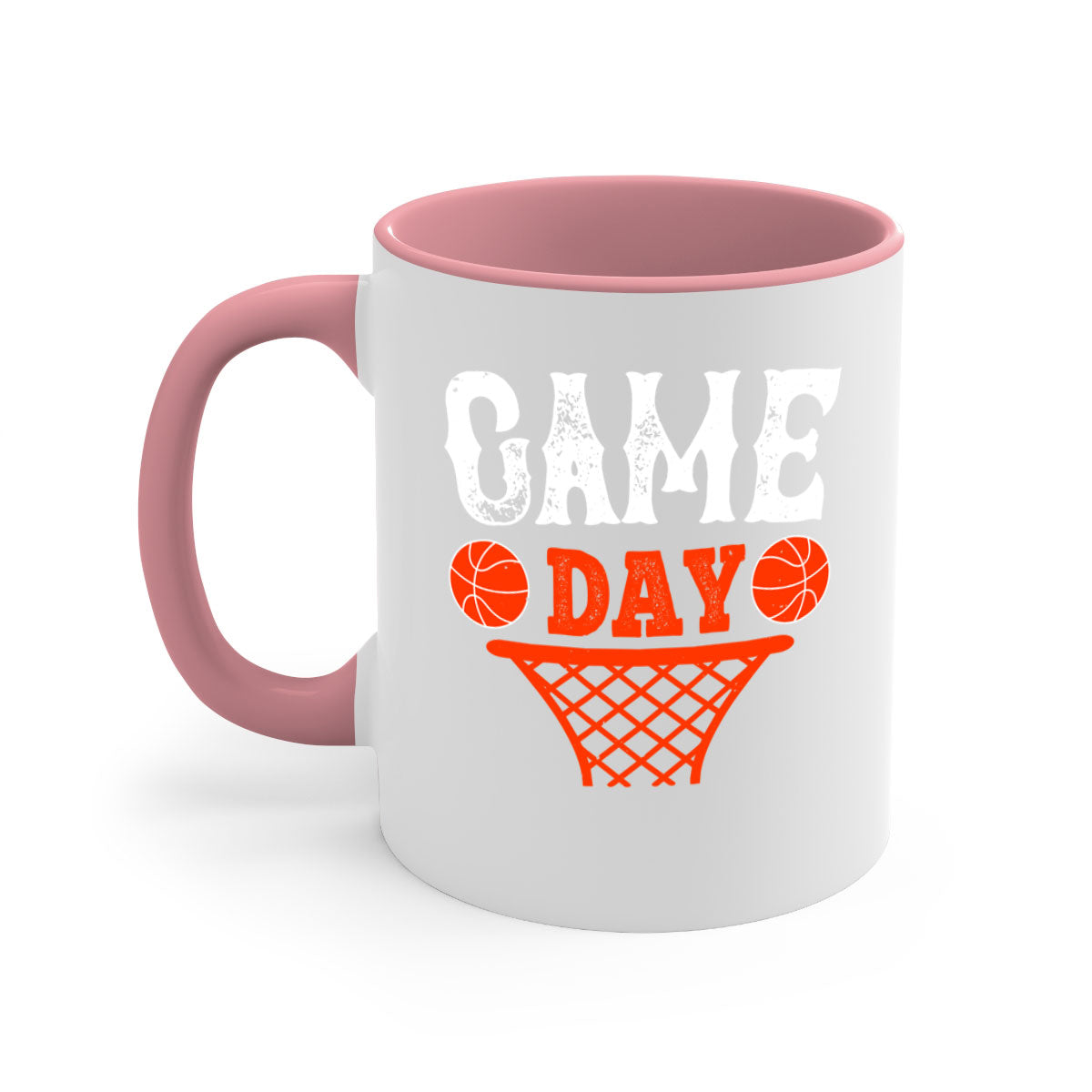 Game day 1227# basketball mug with a glossy finish, featuring a colored handle and interior, available in multiple colors.