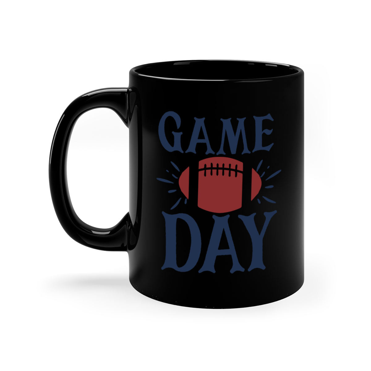 Game day 1540# football mug with a glossy finish and colored handle, available in multiple colors and sizes.