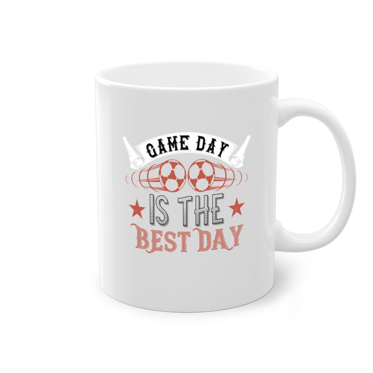 Game Day is the Best Day 1224# Mug featuring a glossy finish, colored handle, and interior, available in five vibrant colors.