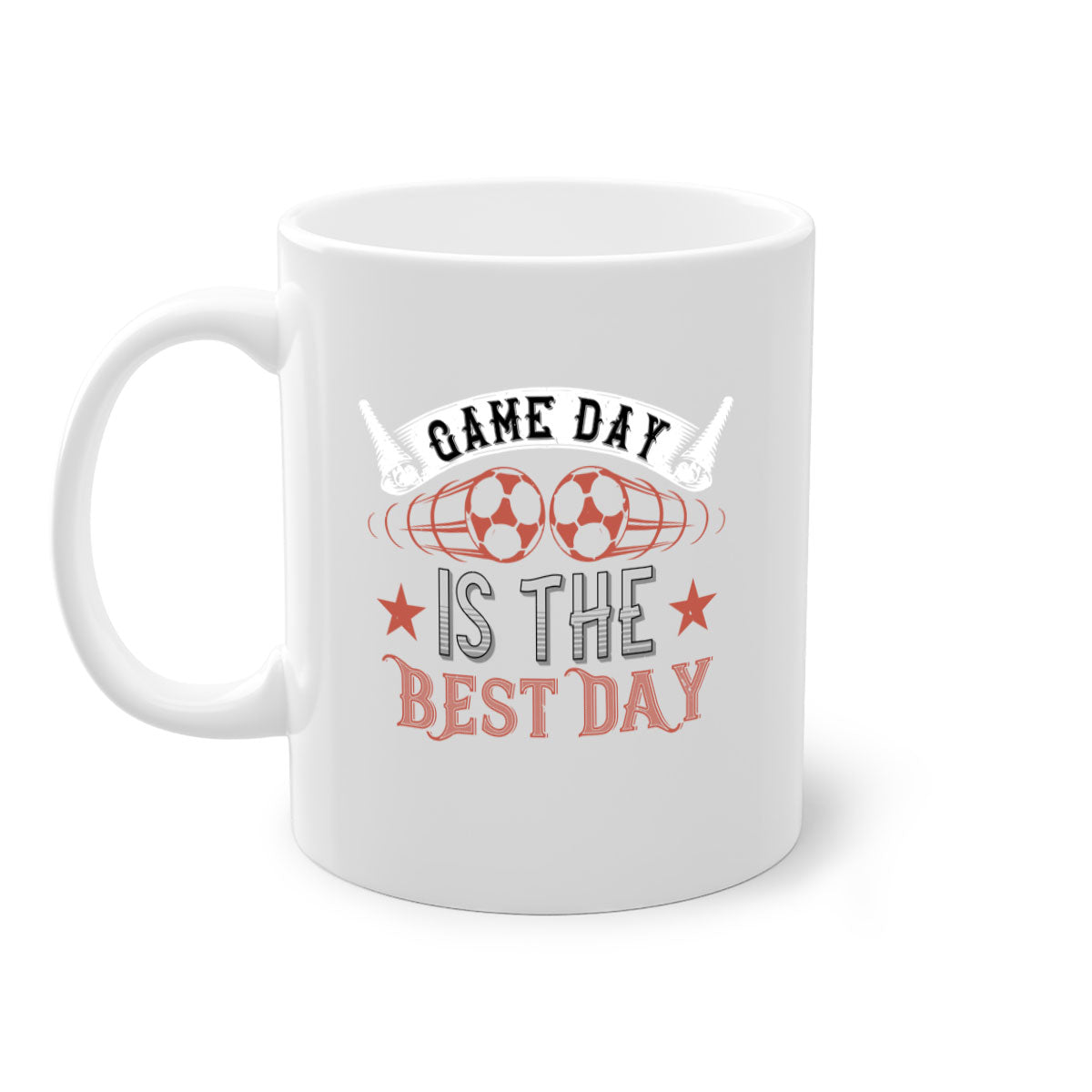 Game Day is the Best Day 1224# Mug featuring a glossy finish, colored handle, and interior, available in five vibrant colors.