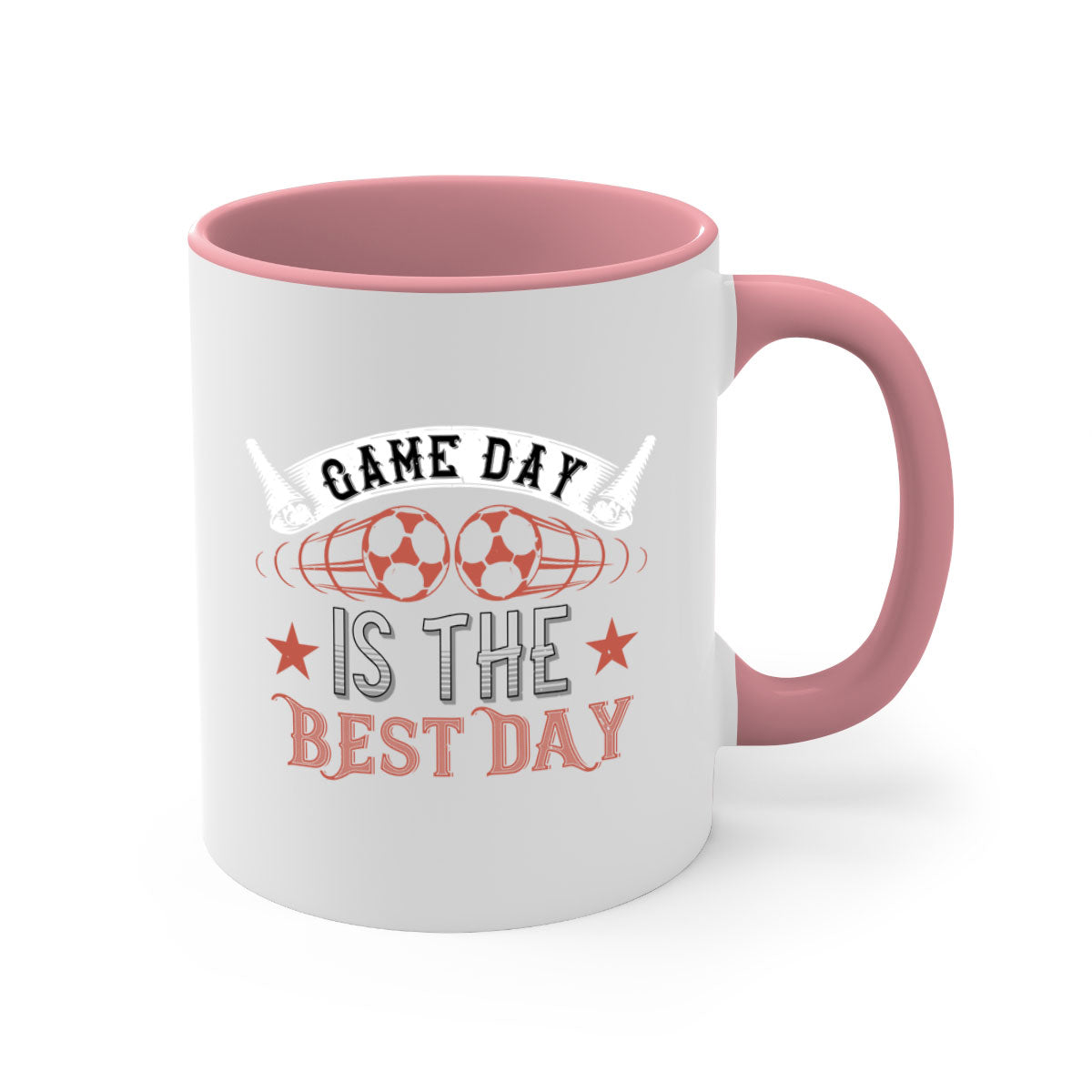 Game Day is the Best Day 1224# Mug featuring a glossy finish, colored handle, and interior, available in five vibrant colors.