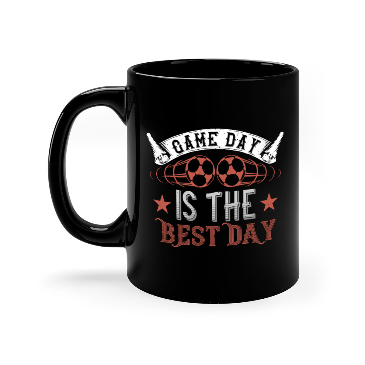 Game Day is the Best Day 1224# Mug featuring a glossy finish, colored handle, and interior, available in five vibrant colors.