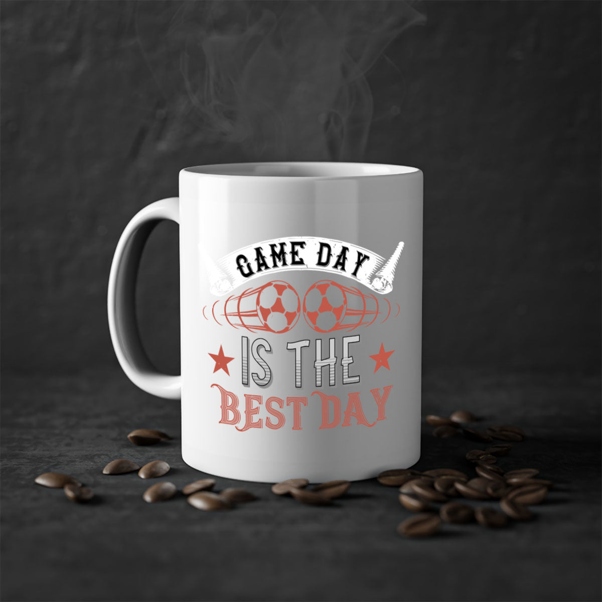 Game Day is the Best Day 1224# Mug featuring a glossy finish, colored handle, and interior, available in five vibrant colors.