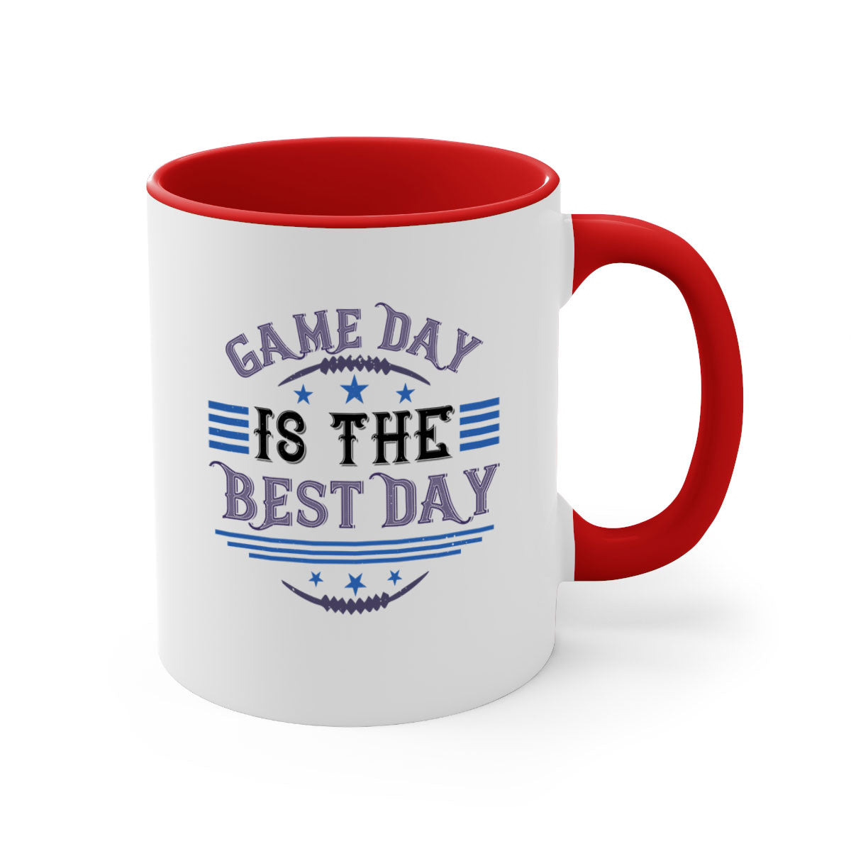 Game Day is the Best Day 1225# Mug featuring a glossy finish, colored handle, and interior, available in five colors.