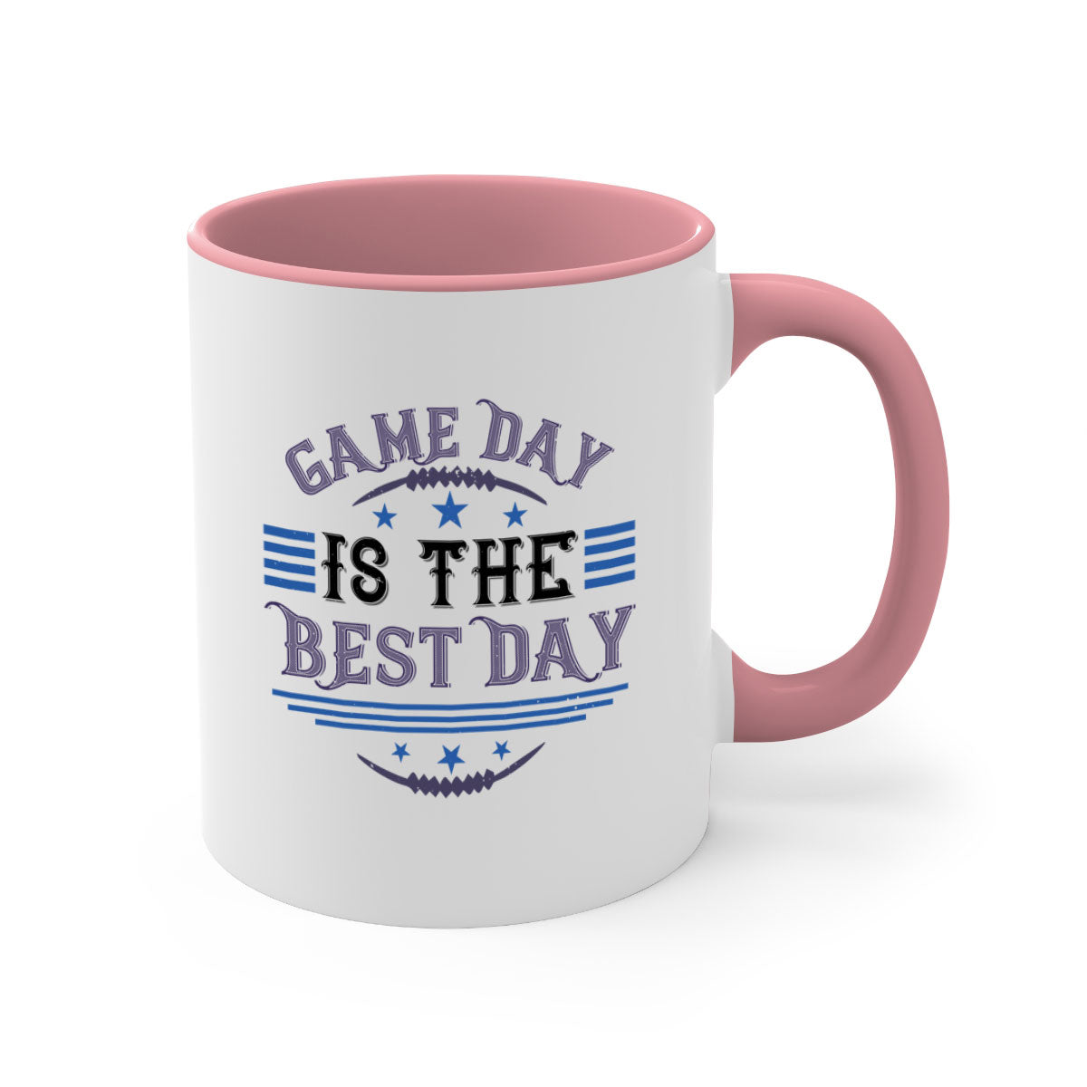Game Day is the Best Day 1225# Mug featuring a glossy finish, colored handle, and interior, available in five colors.