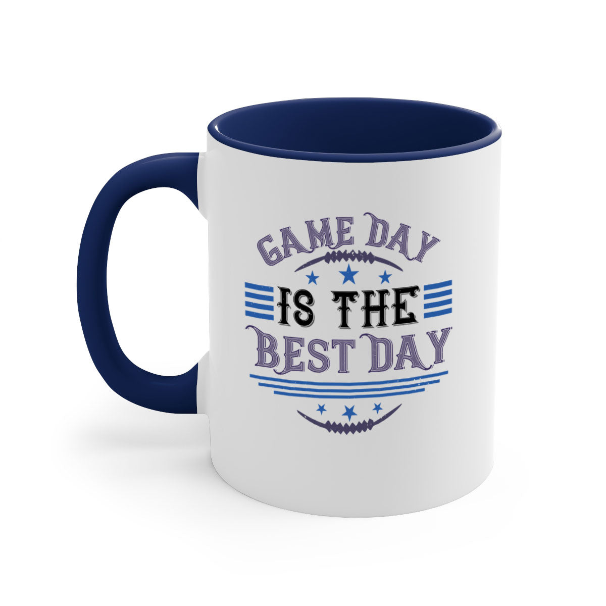 Game Day is the Best Day 1225# Mug featuring a glossy finish, colored handle, and interior, available in five colors.