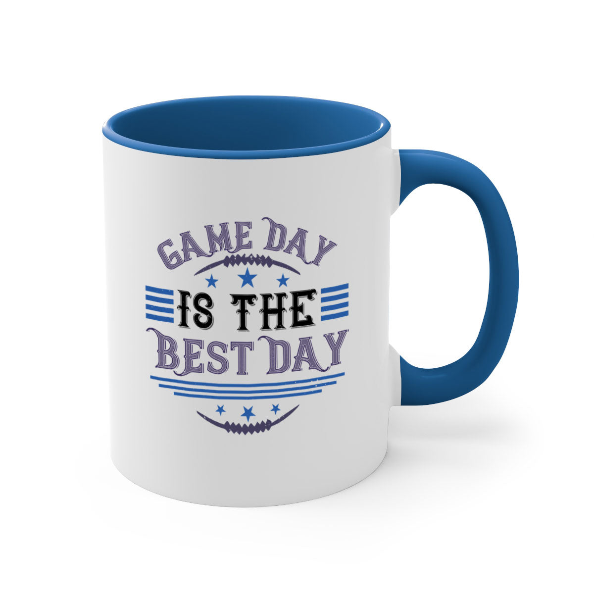 Game Day is the Best Day 1225# Mug featuring a glossy finish, colored handle, and interior, available in five colors.