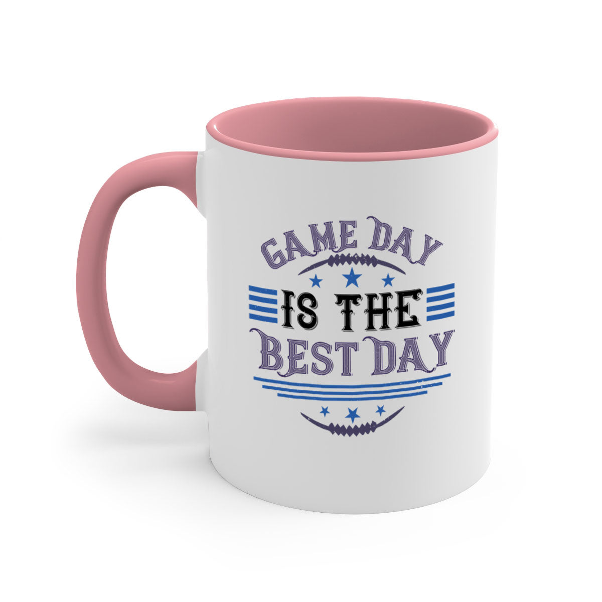 Game Day is the Best Day 1225# Mug featuring a glossy finish, colored handle, and interior, available in five colors.