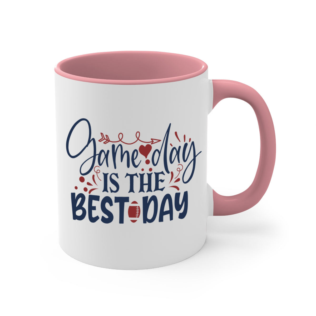 Game Day is the Best Day 1542# Football Mug with a glossy finish and colored handle, available in multiple colors.
