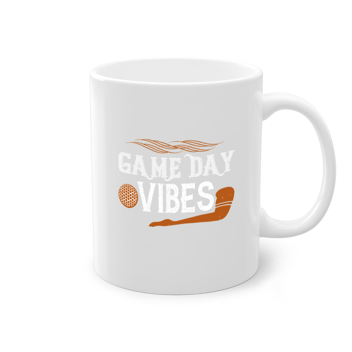 Game Day Vibes 1222# Mug featuring a glossy finish, colored handle, and interior, available in multiple colors.