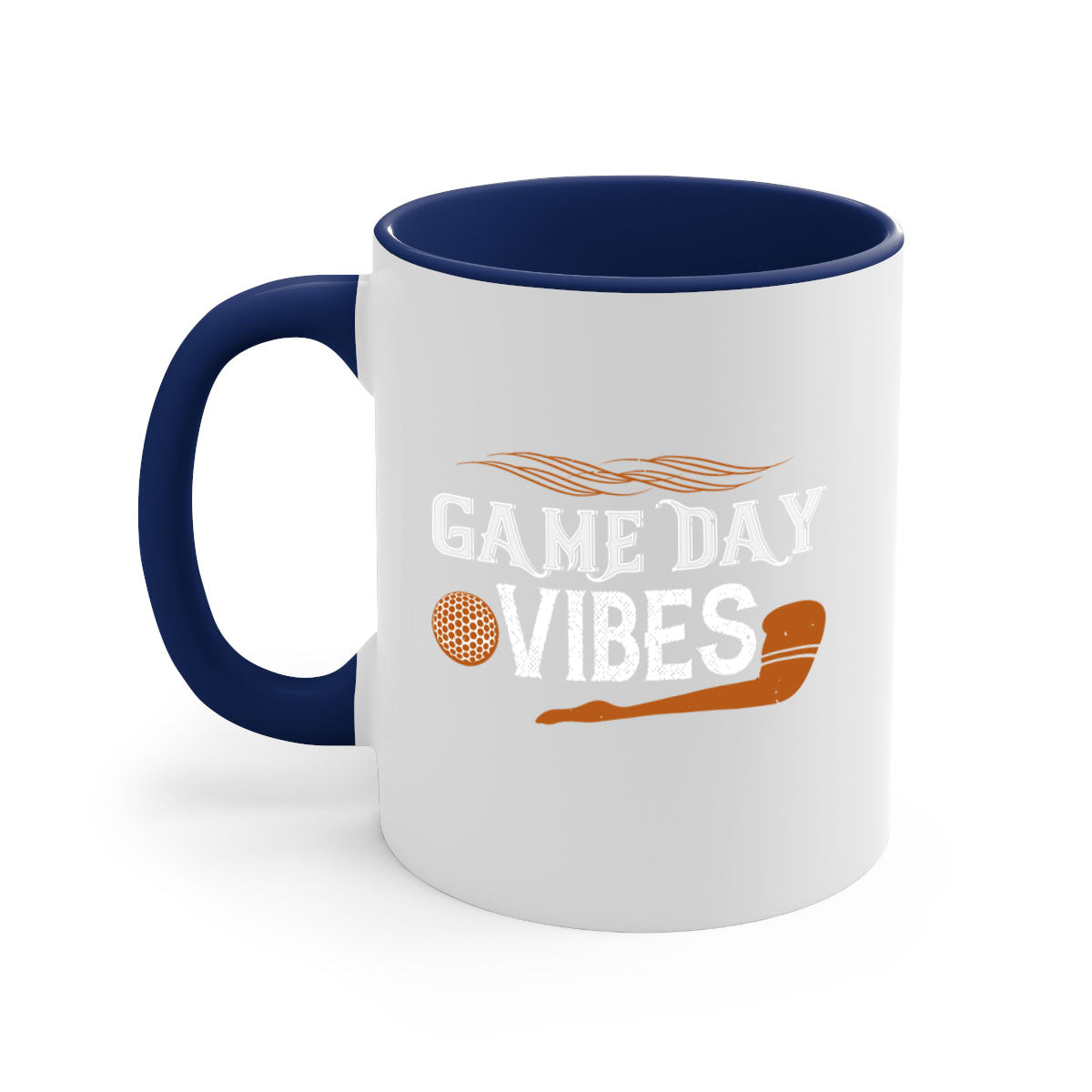Game Day Vibes 1222# Mug featuring a glossy finish, colored handle, and interior, available in multiple colors.