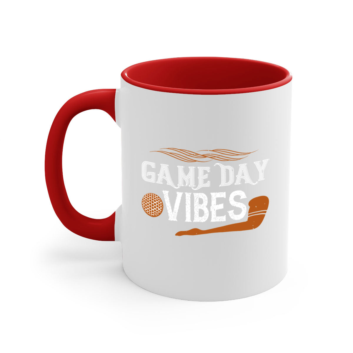 Game Day Vibes 1222# Mug featuring a glossy finish, colored handle, and interior, available in multiple colors.
