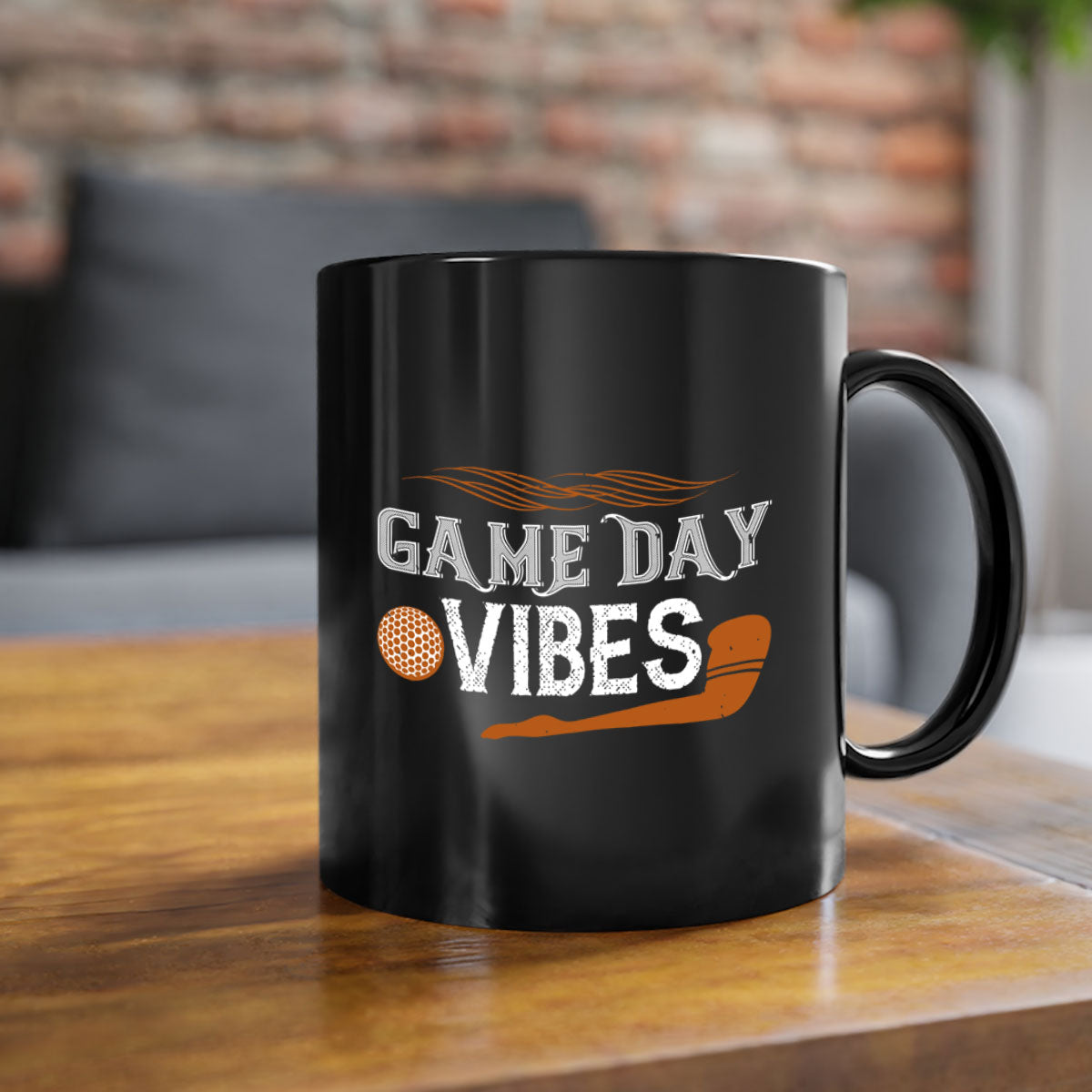 Game Day Vibes 1222# Mug featuring a glossy finish, colored handle, and interior, available in multiple colors.
