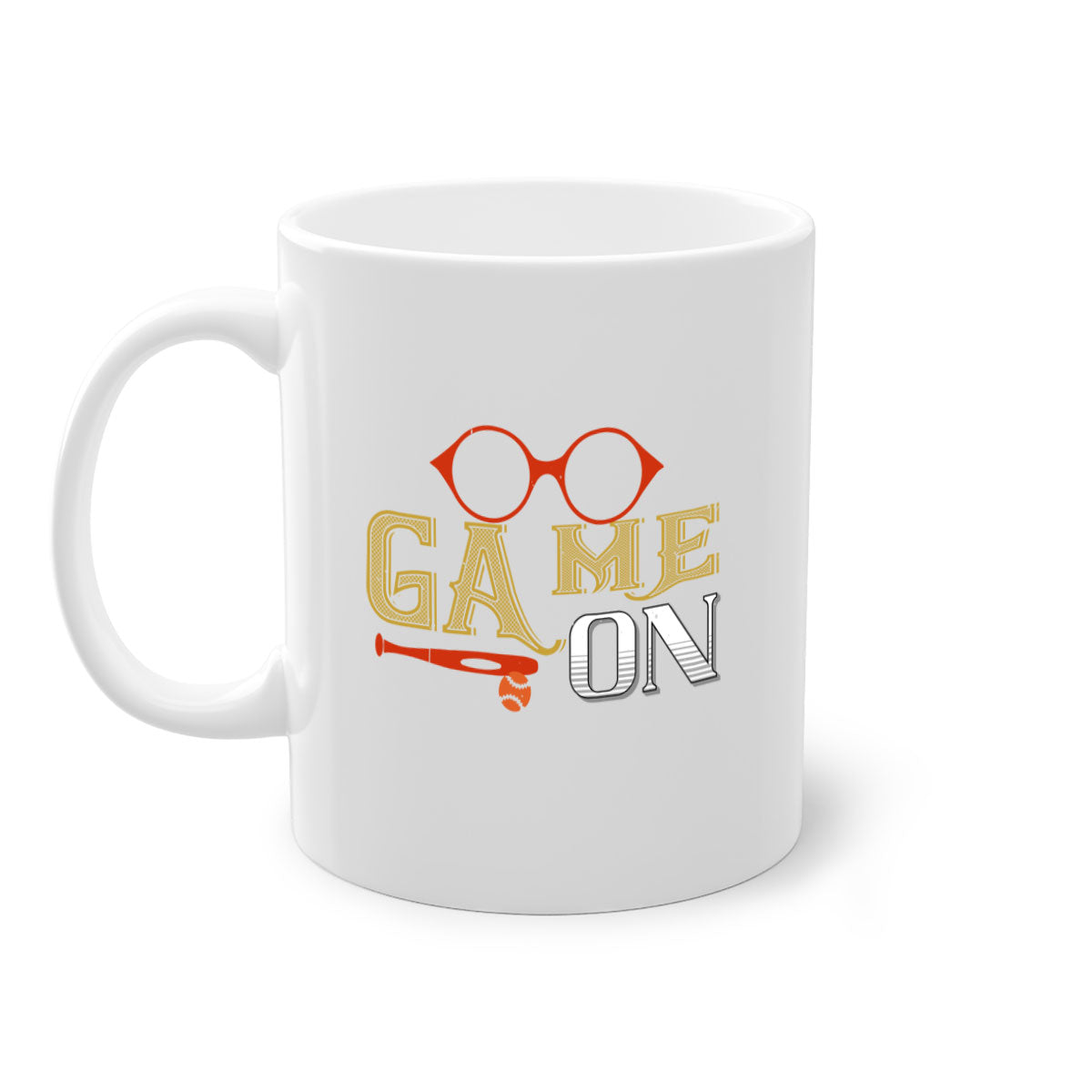 Game on 1219# football mug featuring a glossy finish, colored handle, and interior, available in five colors.