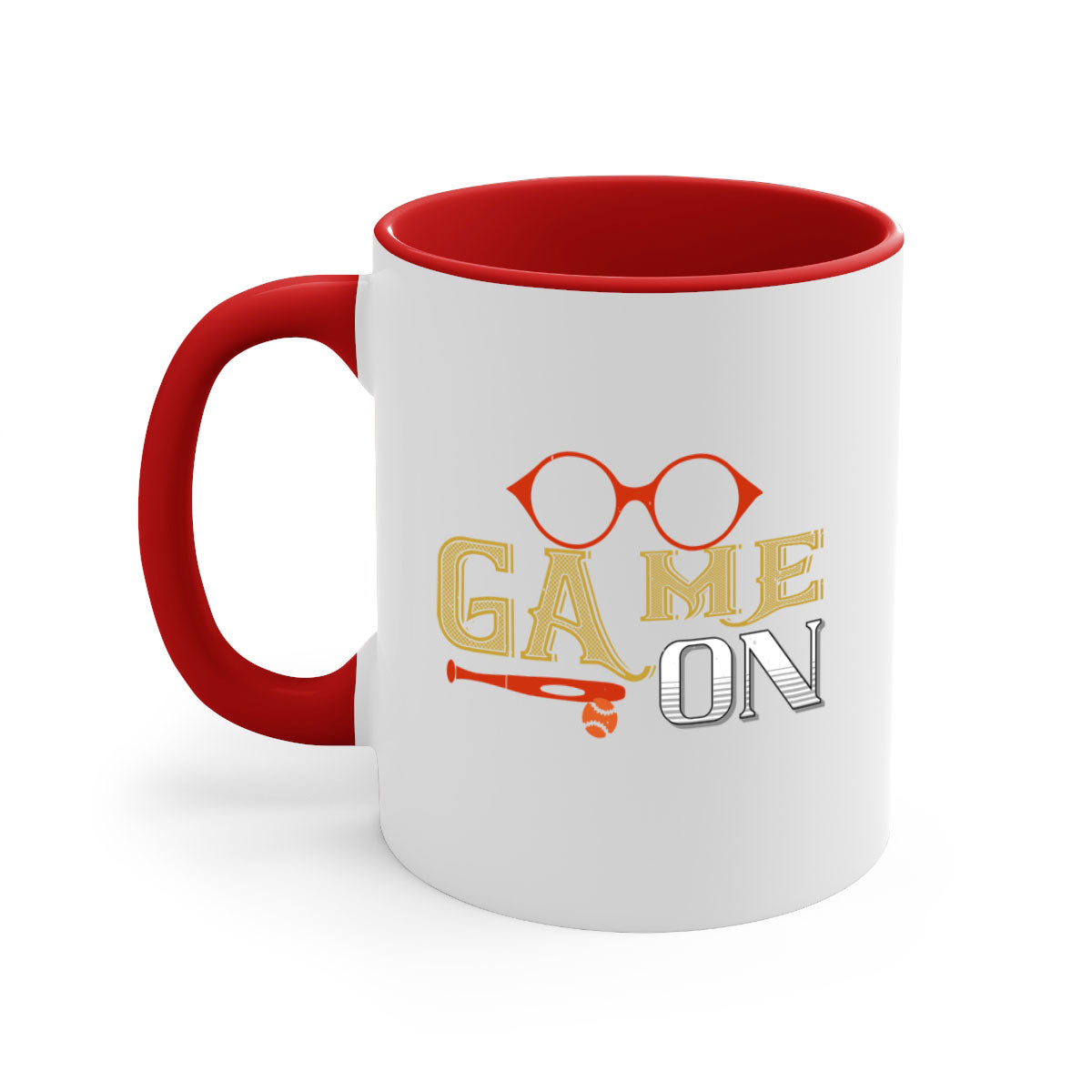 Game on 1219# football mug featuring a glossy finish, colored handle, and interior, available in five colors.
