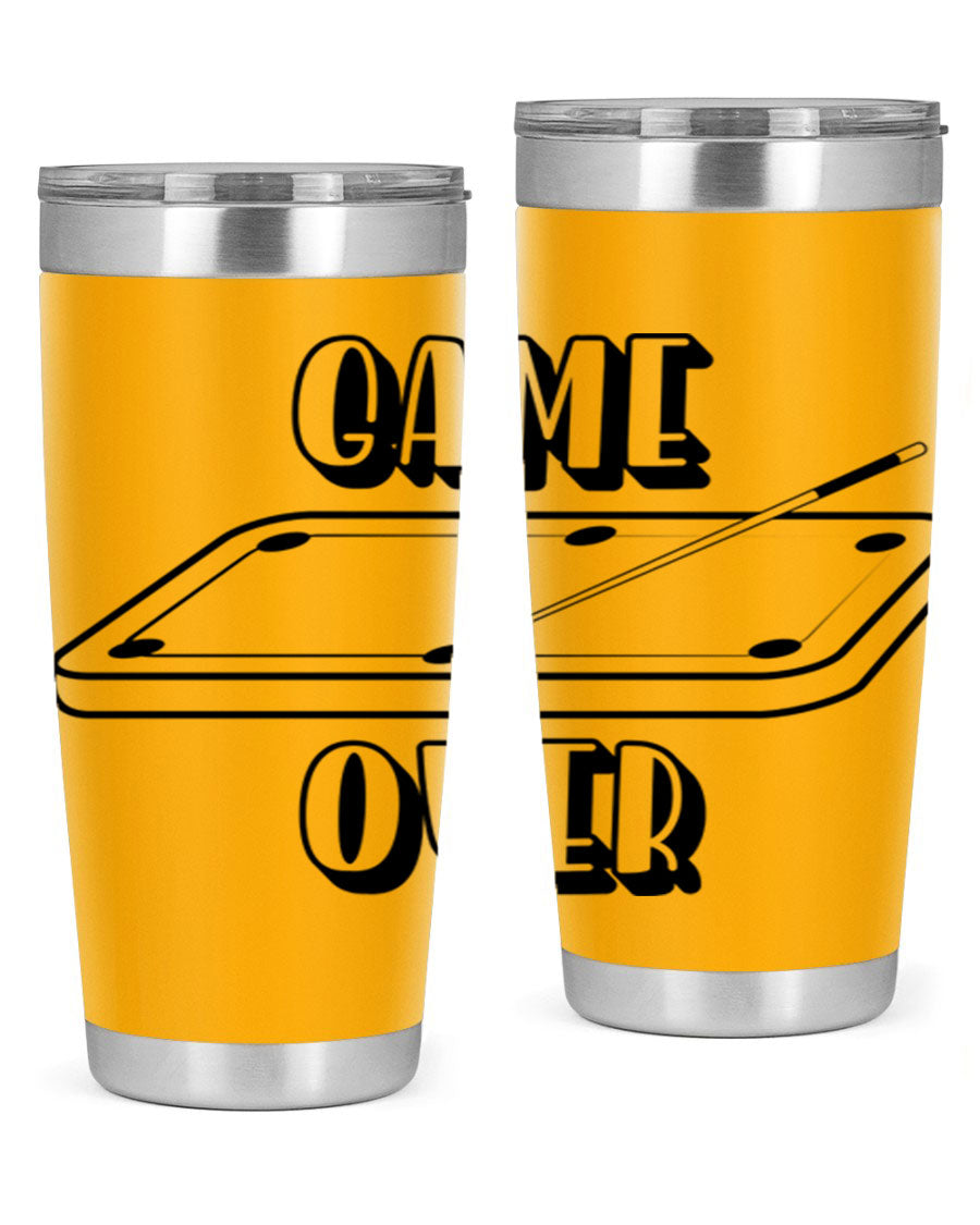 Game Over 1218# Tumbler in 20oz and 30oz sizes, showcasing double wall vacuum stainless steel design with a drink-thru lid.