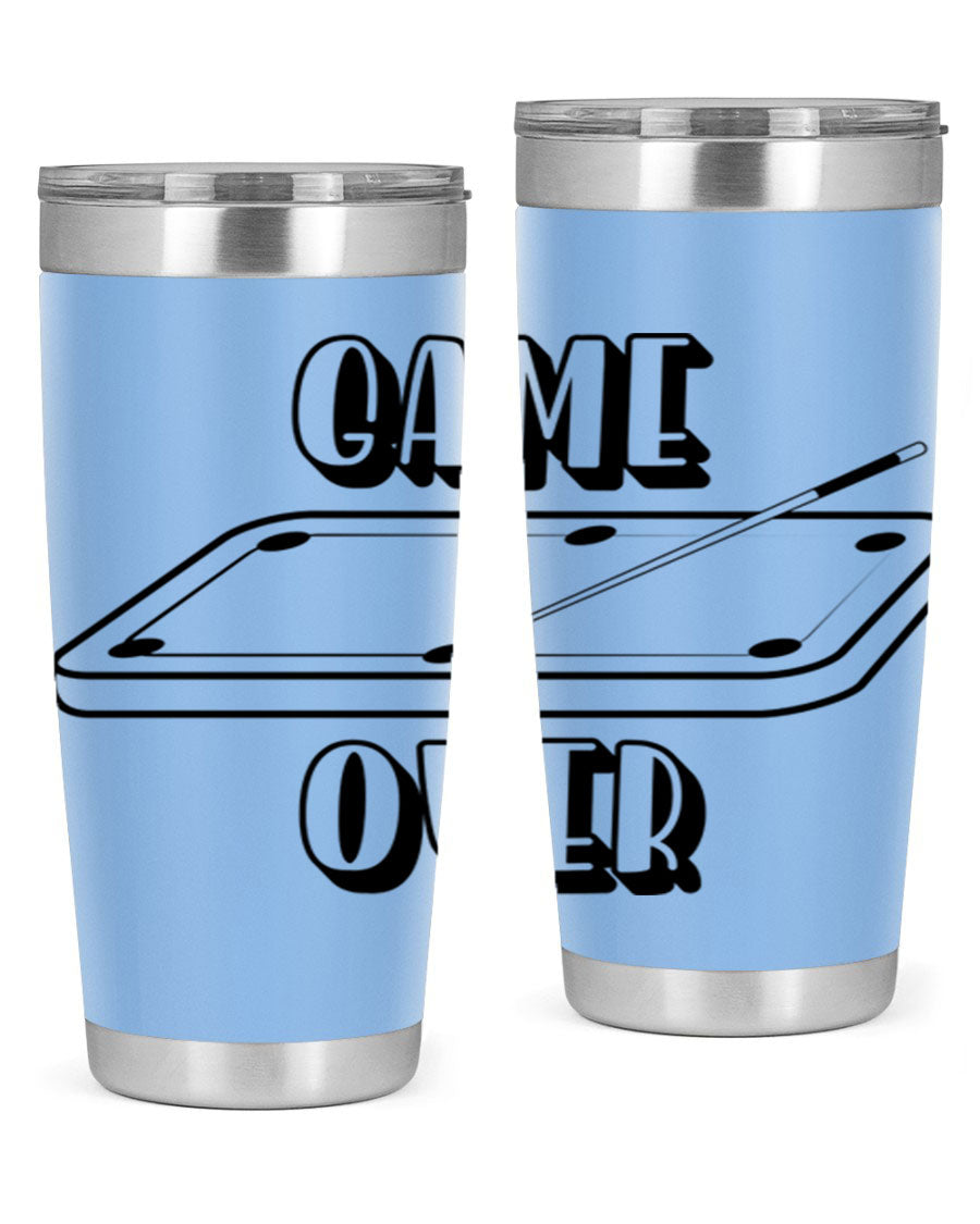 Game Over 1218# Tumbler in 20oz and 30oz sizes, showcasing double wall vacuum stainless steel design with a drink-thru lid.