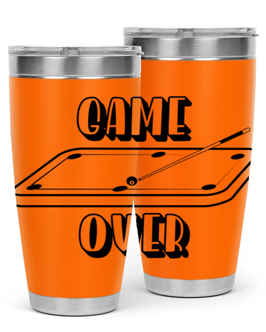 Game Over 1218# Tumbler in 20oz and 30oz sizes, showcasing double wall vacuum stainless steel design with a drink-thru lid.
