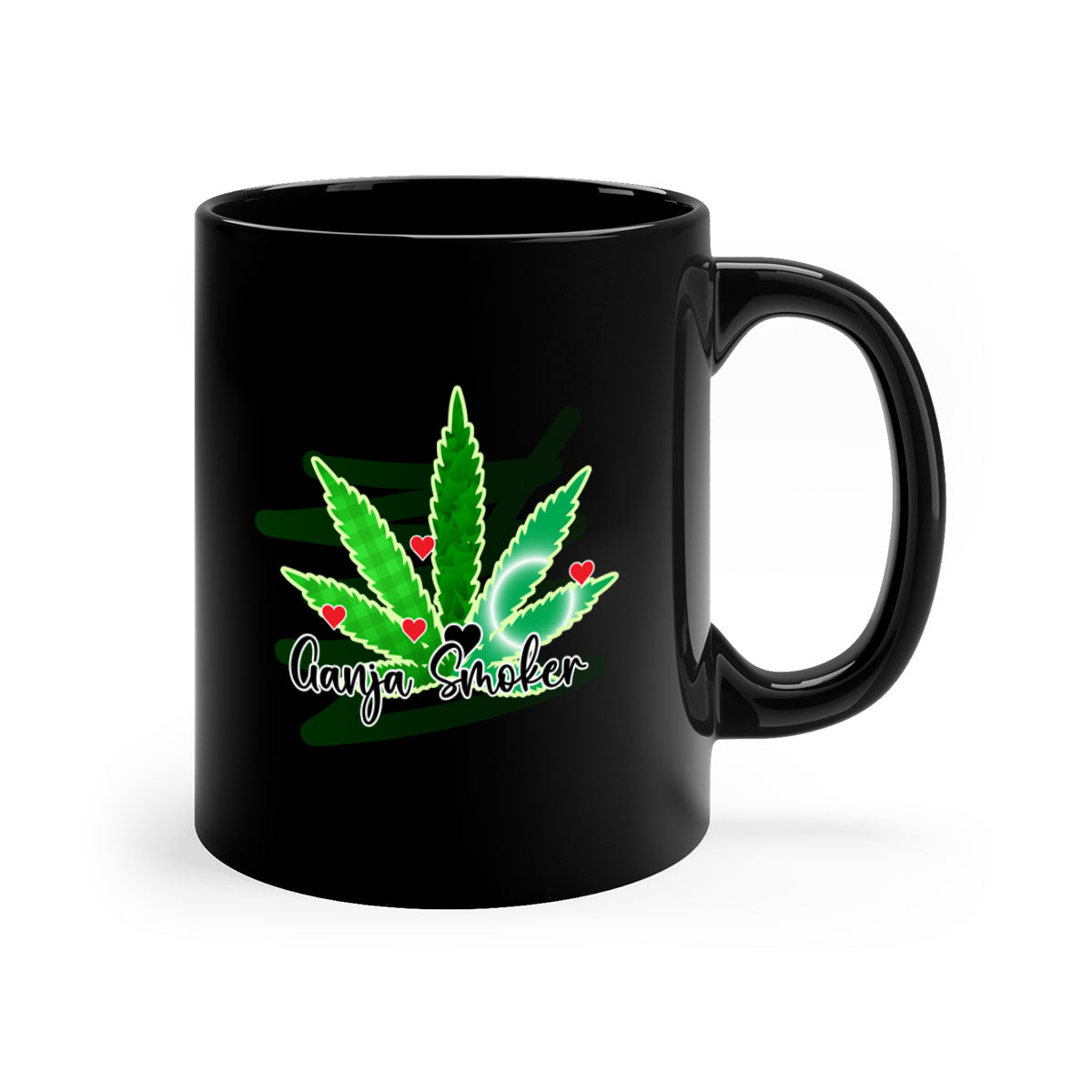 Ganja Smoker 88# Mug featuring a two-tone design with a colored handle and glossy finish, available in multiple colors.