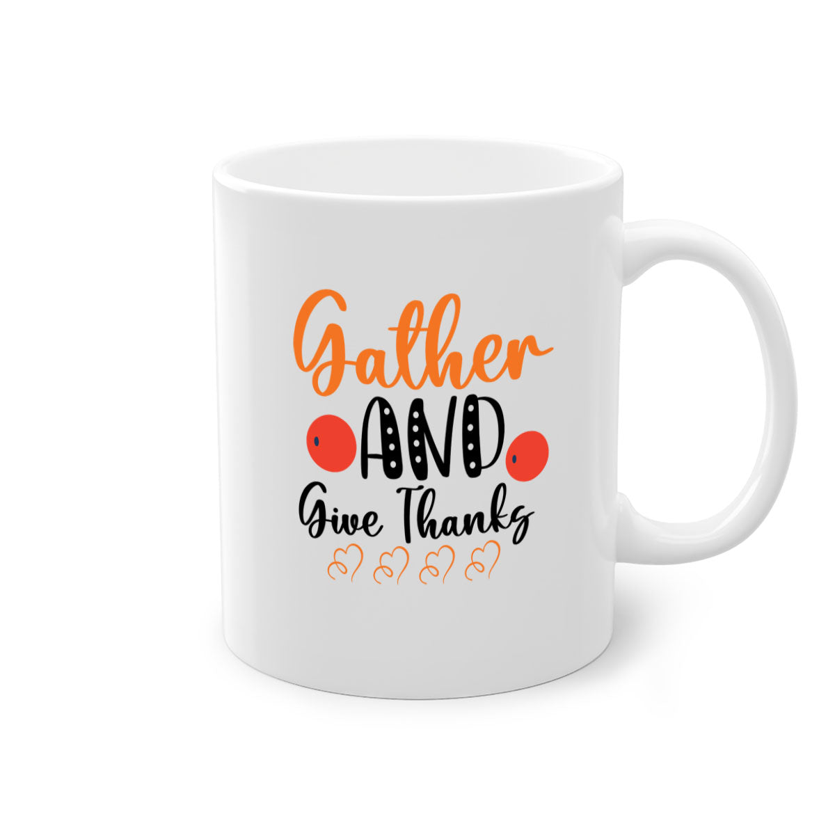 Gather And Give Thanks 188# Mug featuring a two-tone design with a colored handle and glossy finish, available in multiple colors.