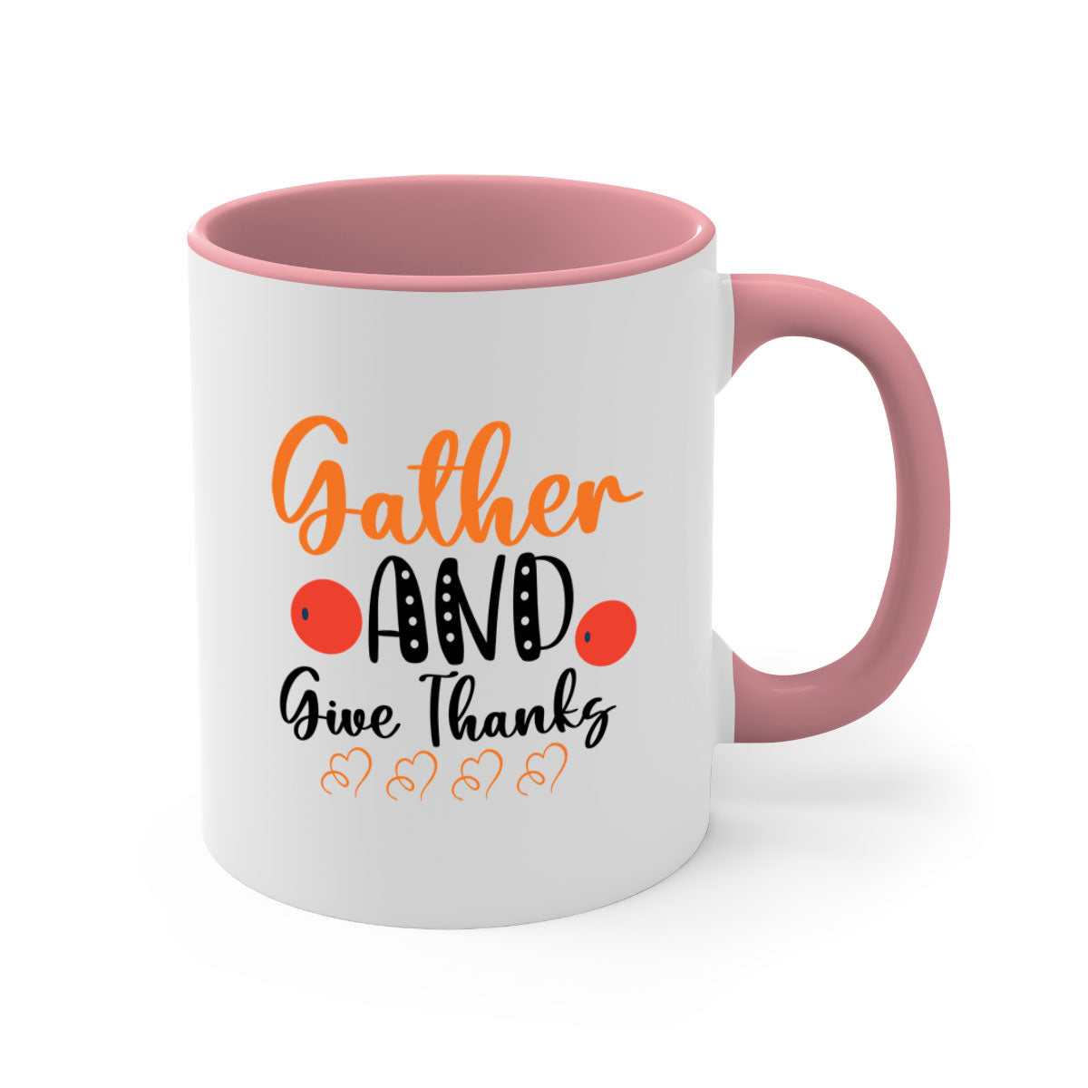 Gather And Give Thanks 188# Mug featuring a two-tone design with a colored handle and glossy finish, available in multiple colors.