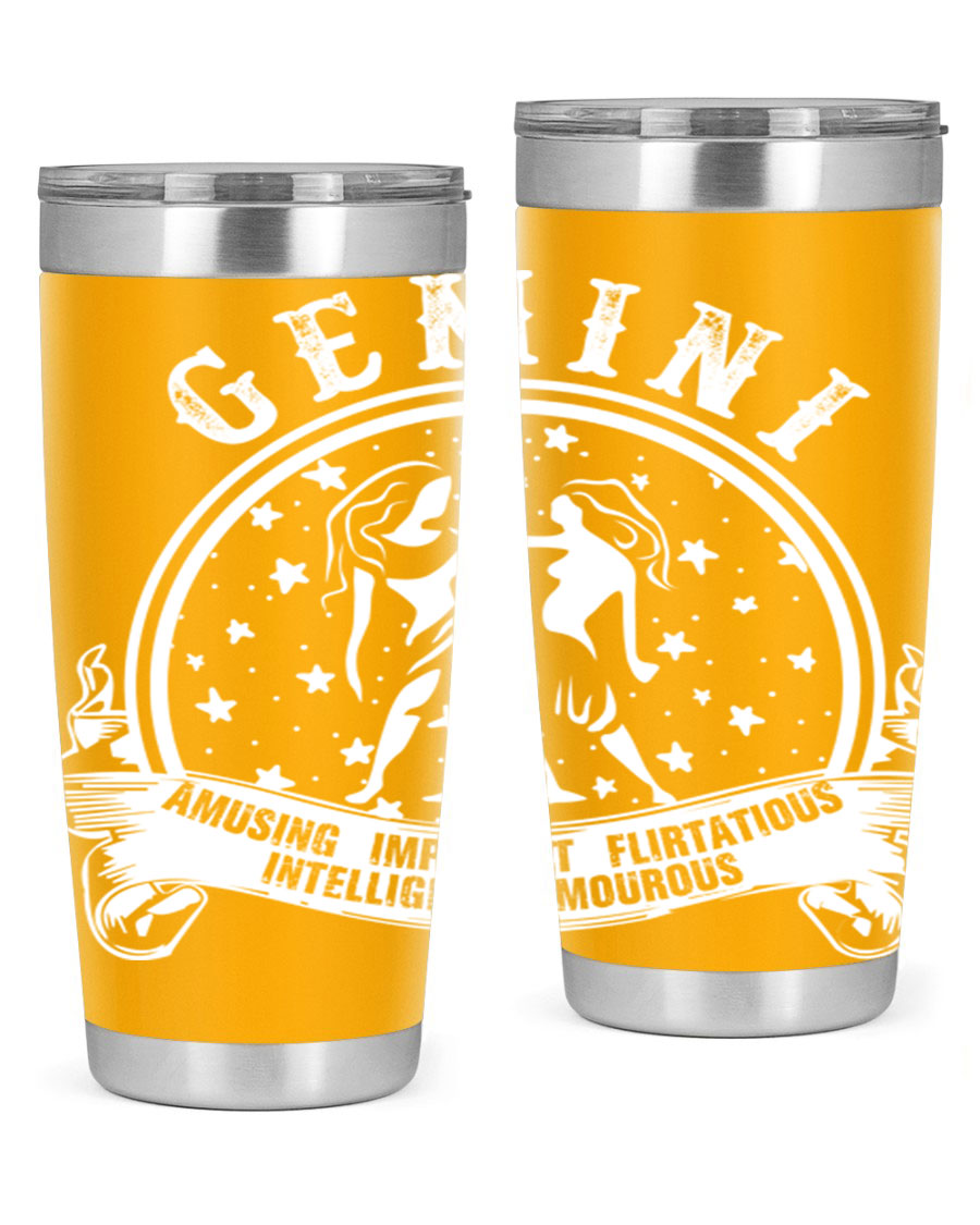 Gemini 10# Tumbler, a stylish 20oz double wall vacuum stainless steel tumbler with a drink-thru lid, perfect for hot and cold beverages.
