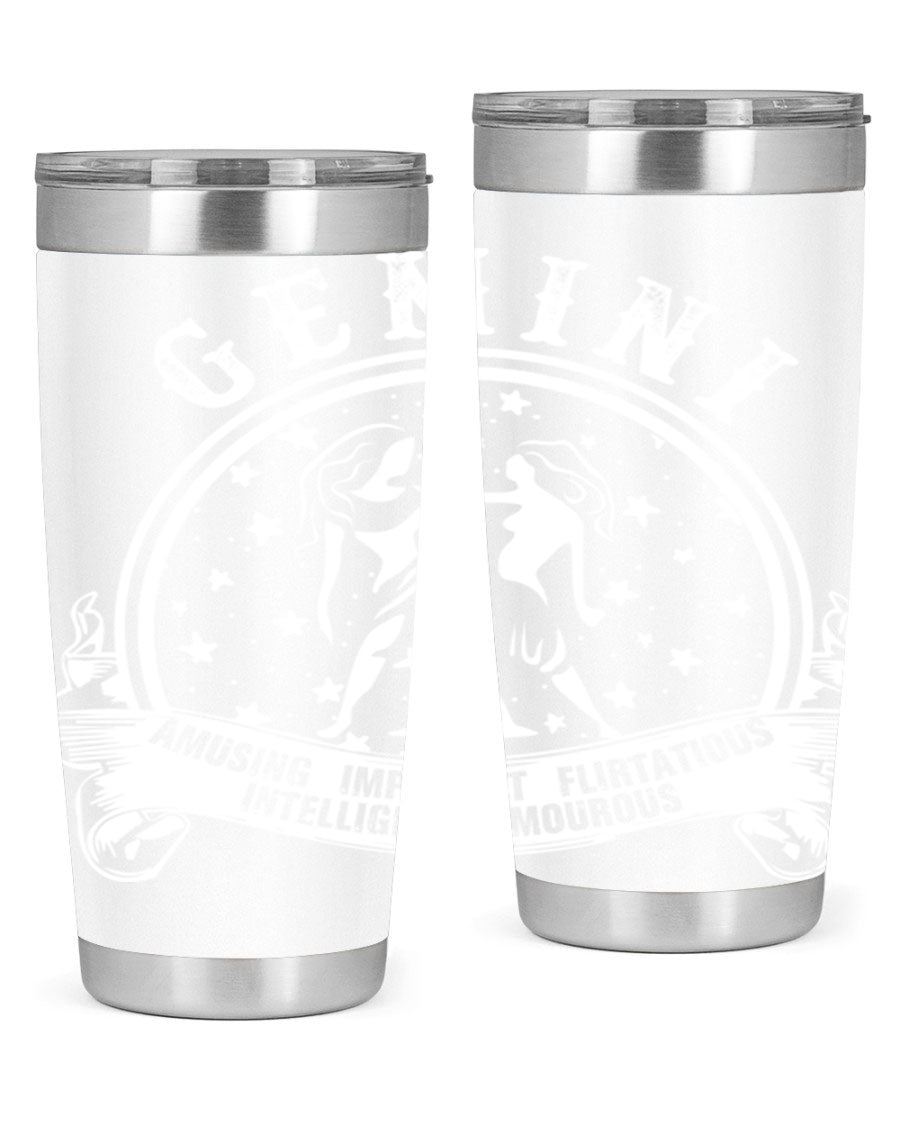 Gemini 10# Tumbler, a stylish 20oz double wall vacuum stainless steel tumbler with a drink-thru lid, perfect for hot and cold beverages.