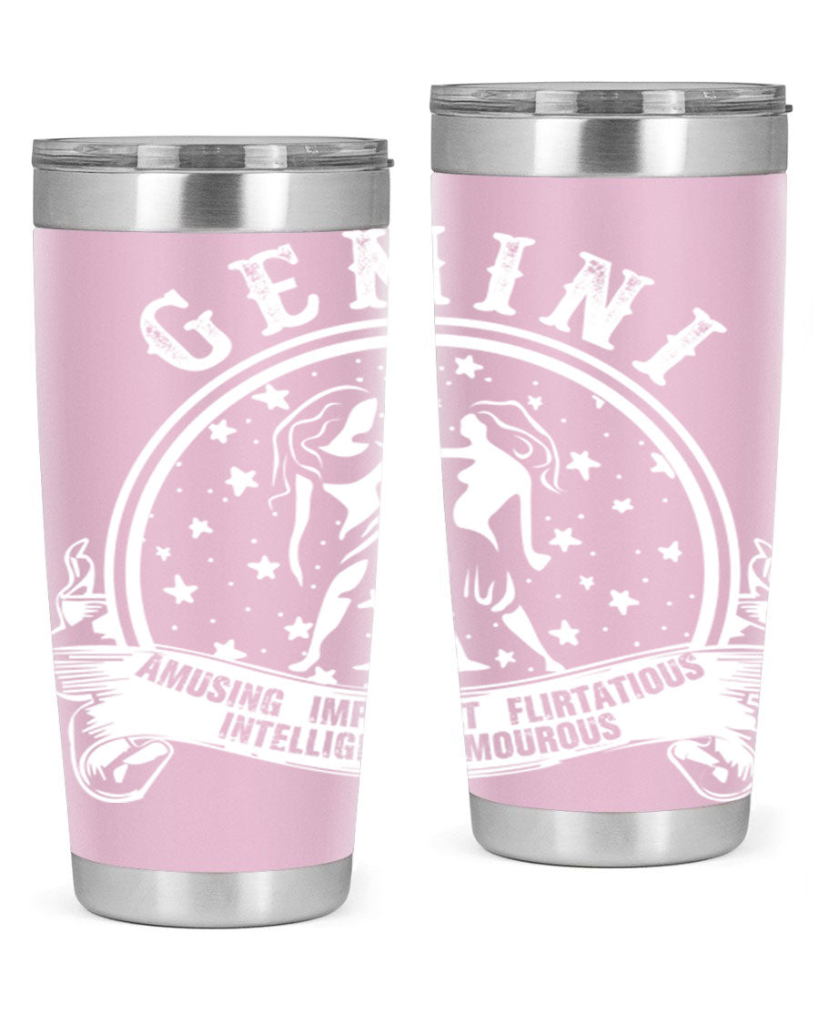 Gemini 10# Tumbler, a stylish 20oz double wall vacuum stainless steel tumbler with a drink-thru lid, perfect for hot and cold beverages.
