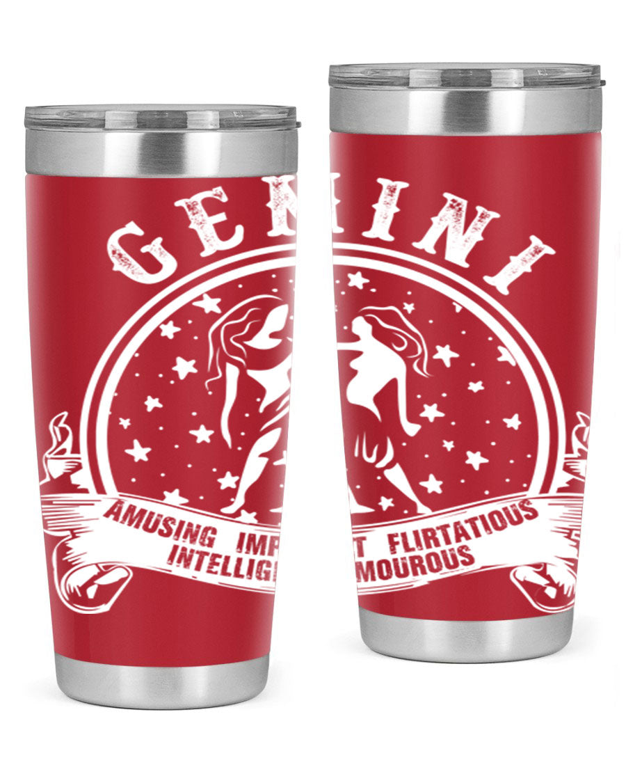 Gemini 10# Tumbler, a stylish 20oz double wall vacuum stainless steel tumbler with a drink-thru lid, perfect for hot and cold beverages.