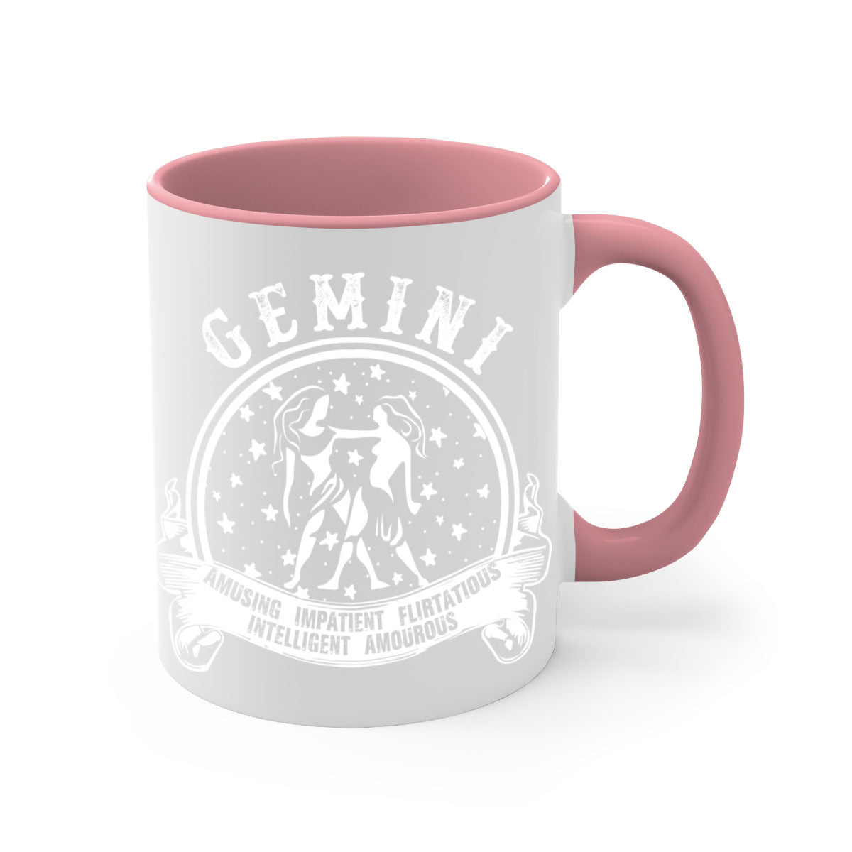 Gemini 10# Mug featuring a two-tone design with a colored handle and glossy finish, available in multiple colors and sizes.