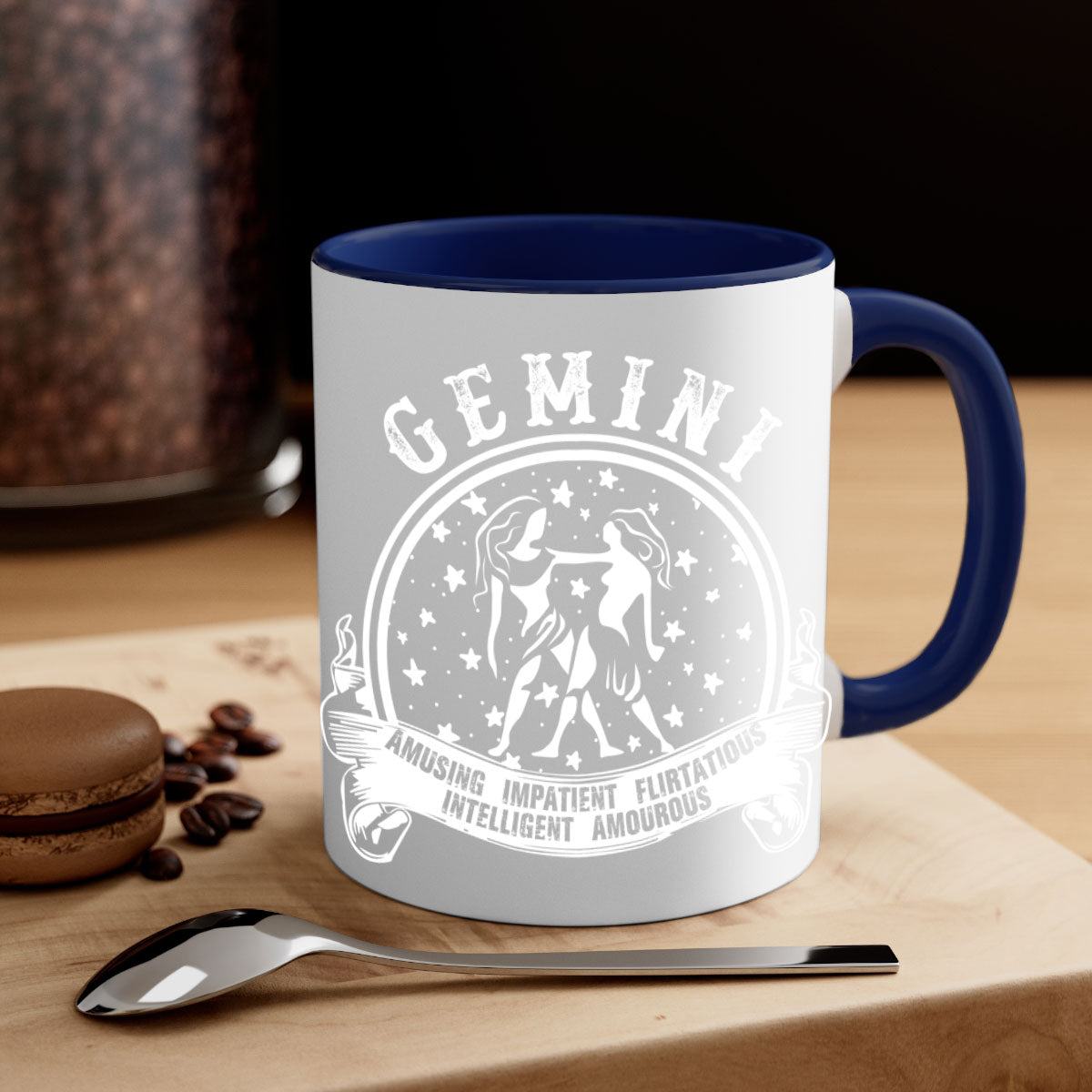 Gemini 10# Mug featuring a two-tone design with a colored handle and glossy finish, available in multiple colors and sizes.