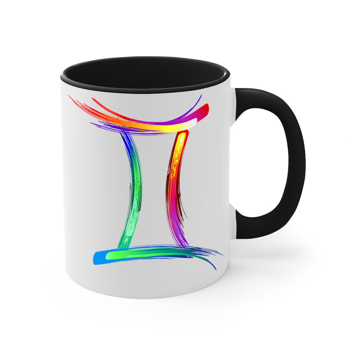 Gemini 222# Mug featuring a two-tone design with a colored handle and glossy finish, available in multiple colors and sizes.