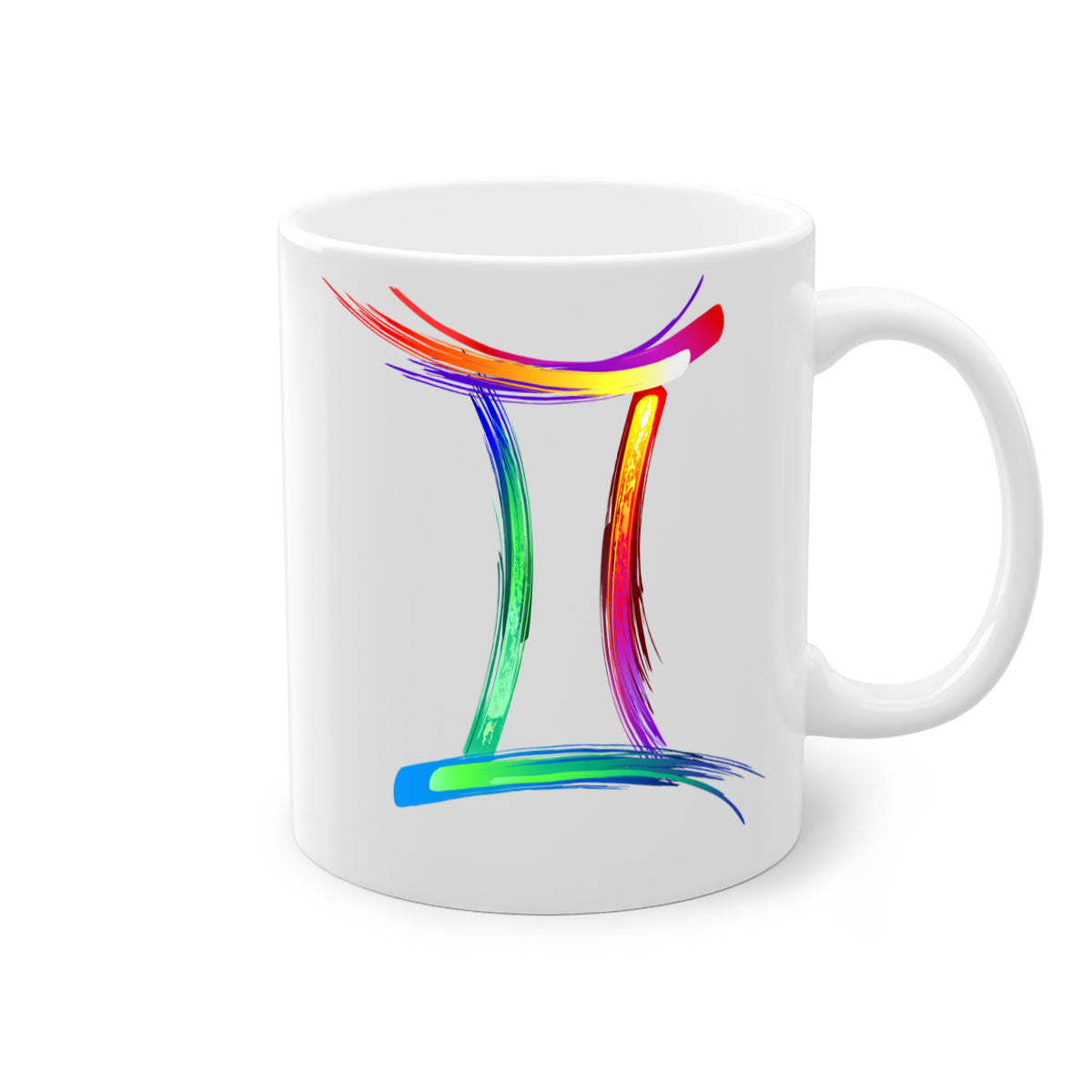 Gemini 222# Mug featuring a two-tone design with a colored handle and glossy finish, available in multiple colors and sizes.