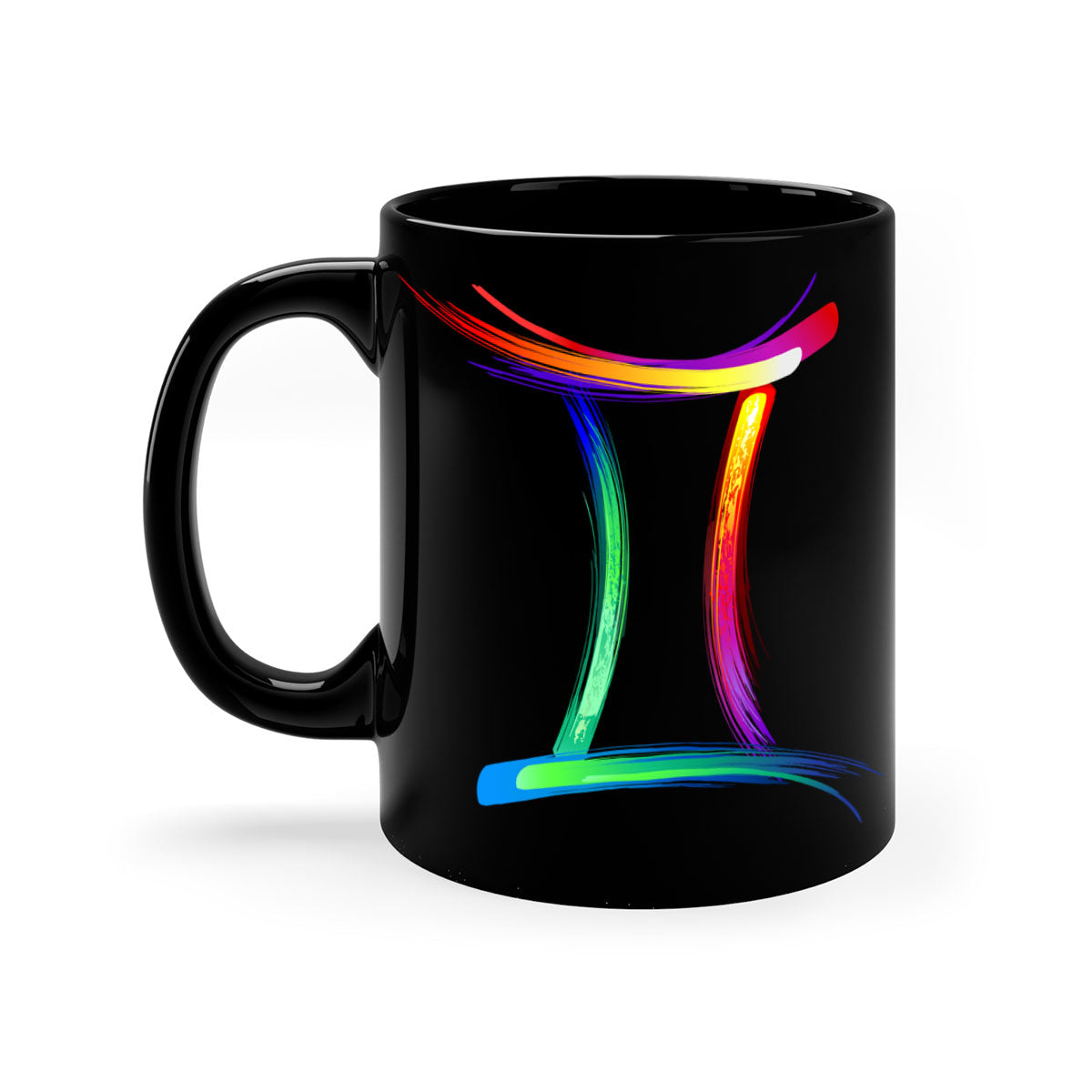 Gemini 222# Mug featuring a two-tone design with a colored handle and glossy finish, available in multiple colors and sizes.