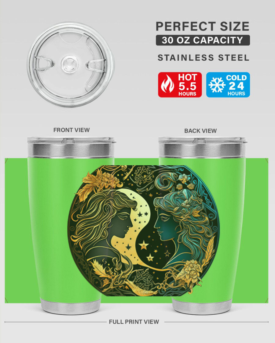 Gemini 216# 20oz Tumbler made of stainless steel with a sleek design, featuring a press-in lid and copper lining for insulation.